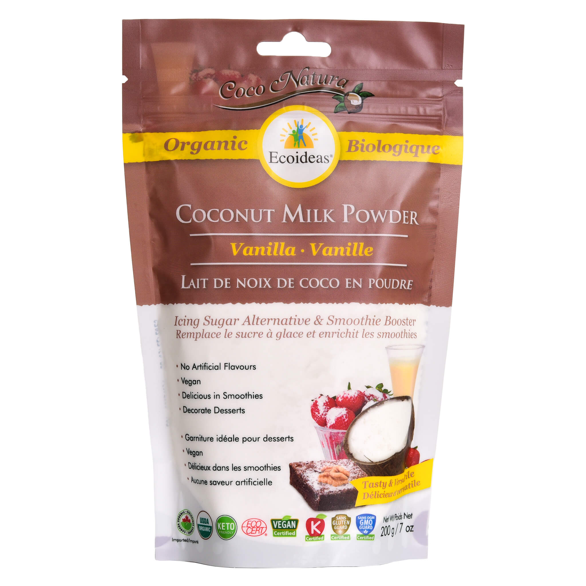 Organic Coconut Milk Powder by Coco Natura - Dairy-Free, Vegan, Gluten-Free | Perfect for Smoothies, Baking, Coffee Creamer & Asian Cooking