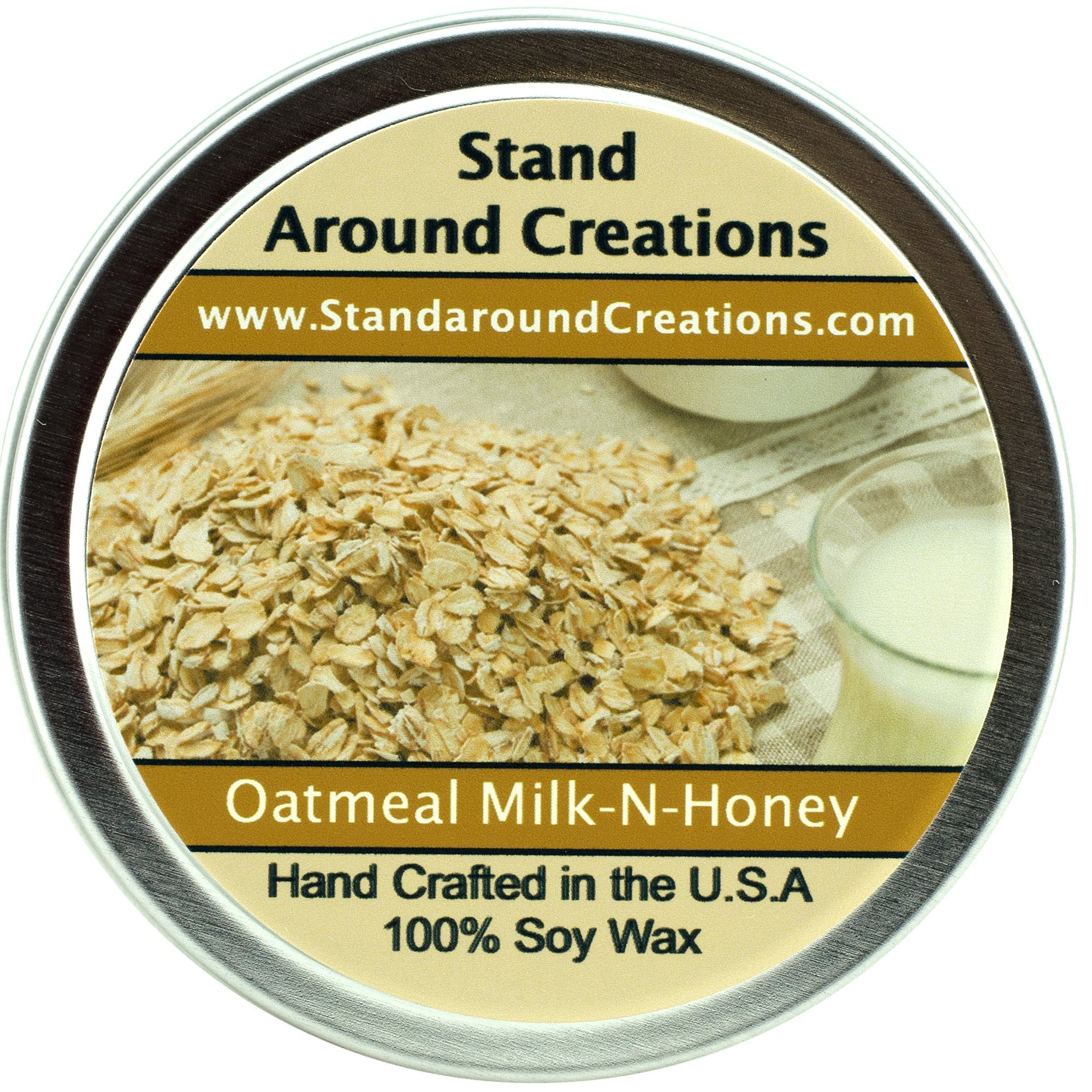 Premium Soy Wax Aromatherapy Candle - Oatmeal Milk & Honey - 4oz Tin for Relaxation & Home Spa