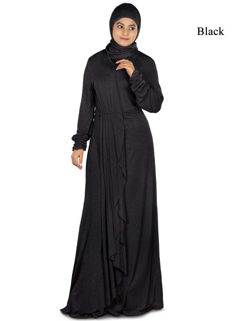 Elegant Iba Jersey Abaya - Modest Muslim Prayer Dress for Women - Perfect for Prayer, Mosque, and Special Occasions