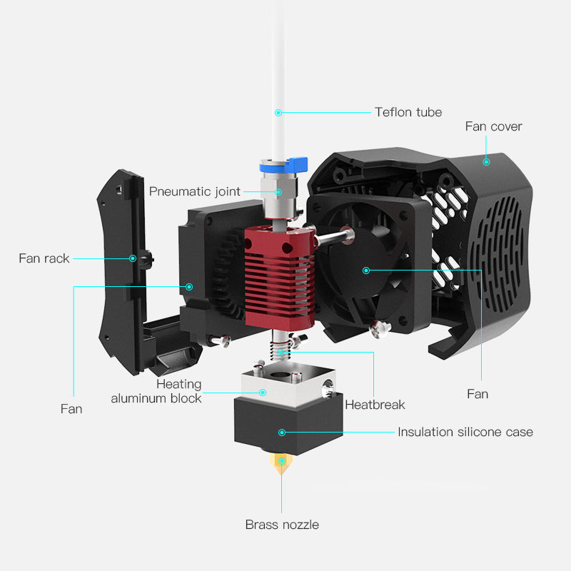 Creality Ender 3 V2 Full Hotend Assembly Kit - High Performance 3D Printer Extruder Replacement for Ender 3 V2 - Perfect for Smooth Printing, Upgrades & Repairs