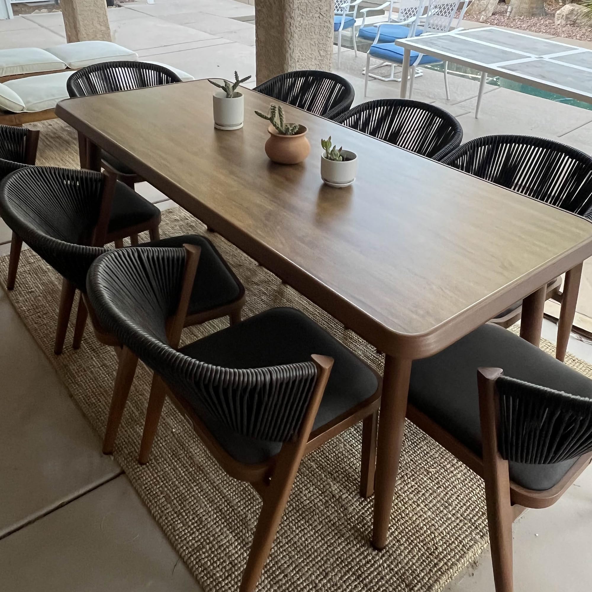 PURPLE LEAF 9-Piece All-Weather Outdoor Dining Set - Metal Frame with Rattan Wicker Chairs & Table - Patio Furniture for Backyard, Garden, Poolside - Perfect for Family Gatherings & Summer BBQs