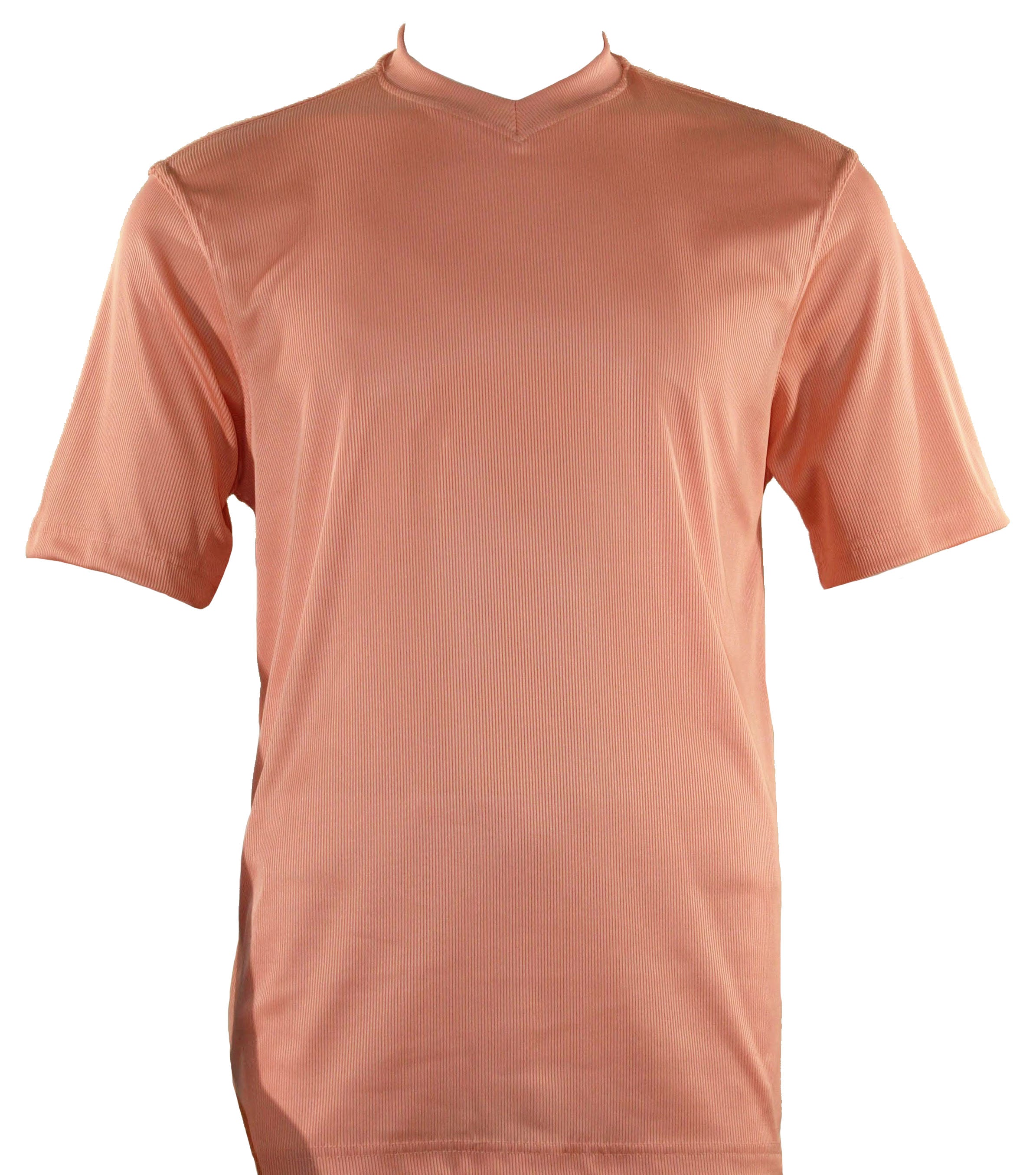 Bassiri Women's Summer Short Sleeve V-Neck Peach T-Shirt - Soft Casual Tee for Everyday Wear, Outfits & Layering
