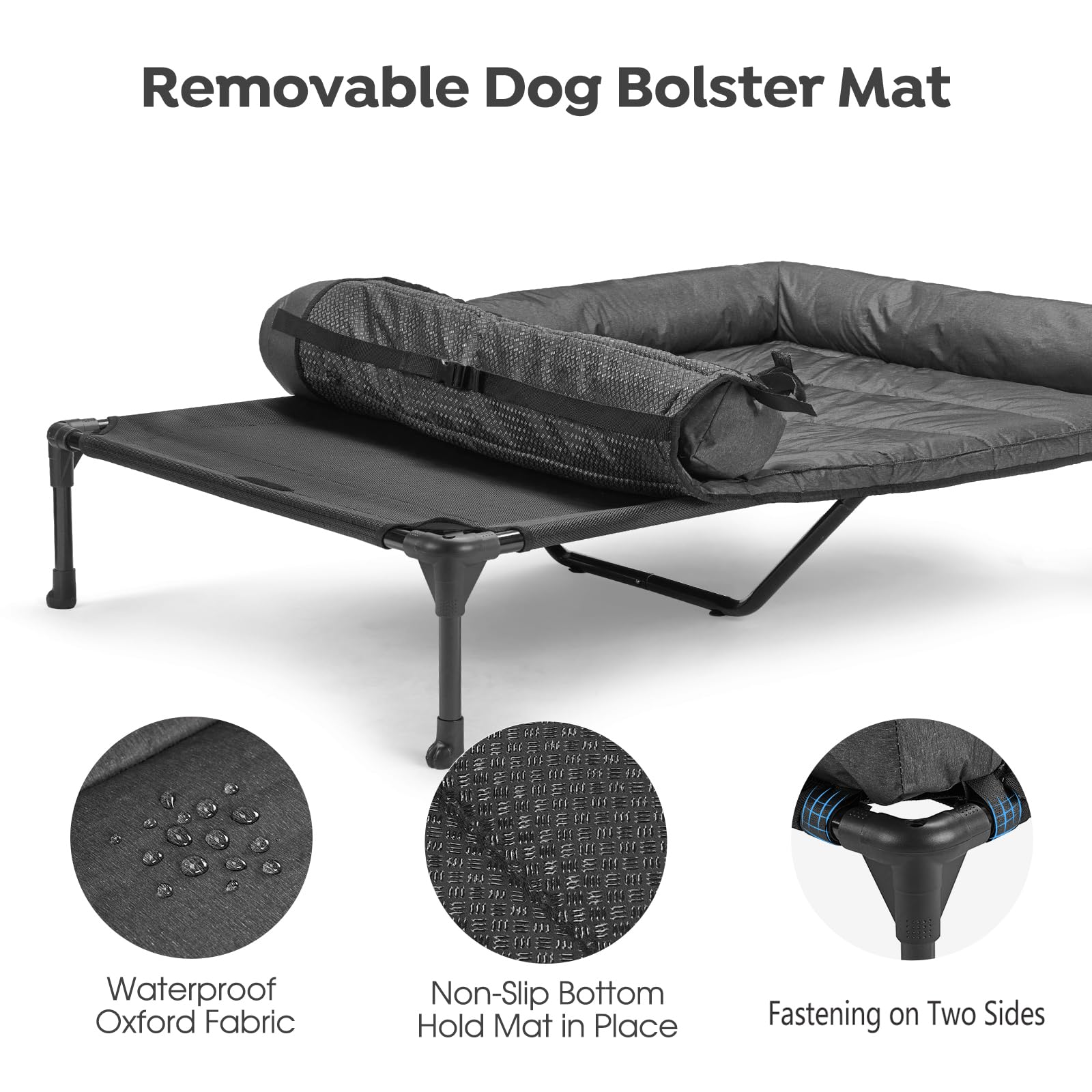 **Veehoo Elevated Cooling Dog Bed with Removable Waterproof Pillow-Top Mat - Breathable Mesh, No-Slip Feet - XXLarge Black CWC2331B for Indoor & Outdoor Use - Perfect for Hot Weather, Patio, and Travel**