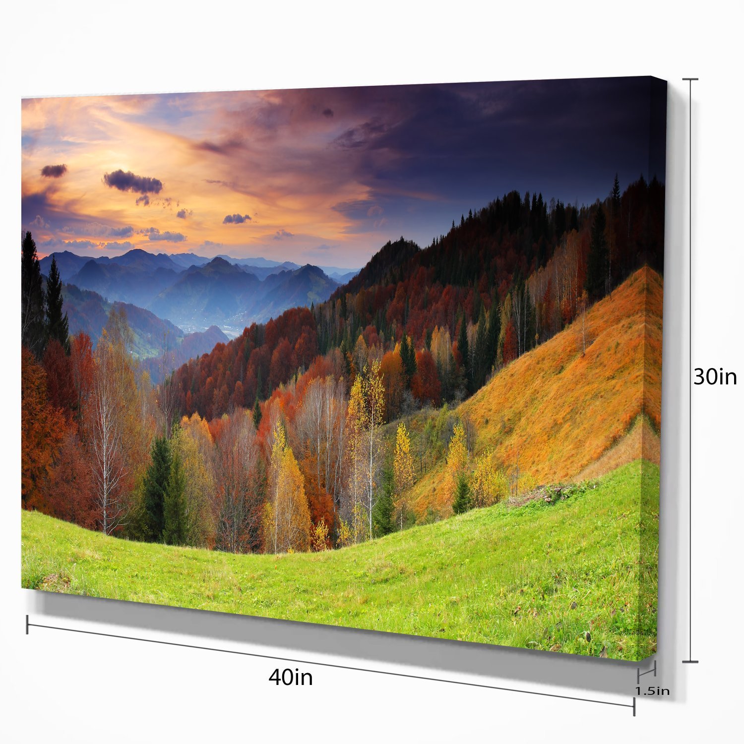 Stunning Mountain Sunrise Landscape Photography Canvas Print - Nature Wall Art for Living Room, Bedroom & Office Decor
