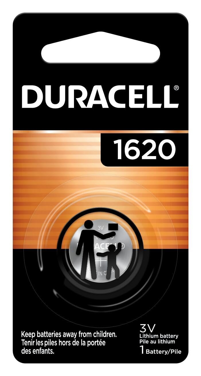 Duracell 1620 3V Lithium Coin Battery (1 Pack) - Long-Lasting Power for Medical Devices, Fitness Trackers, Watches & More - Perfect for Glucose Meters, Digital Thermometers & Key Fobs