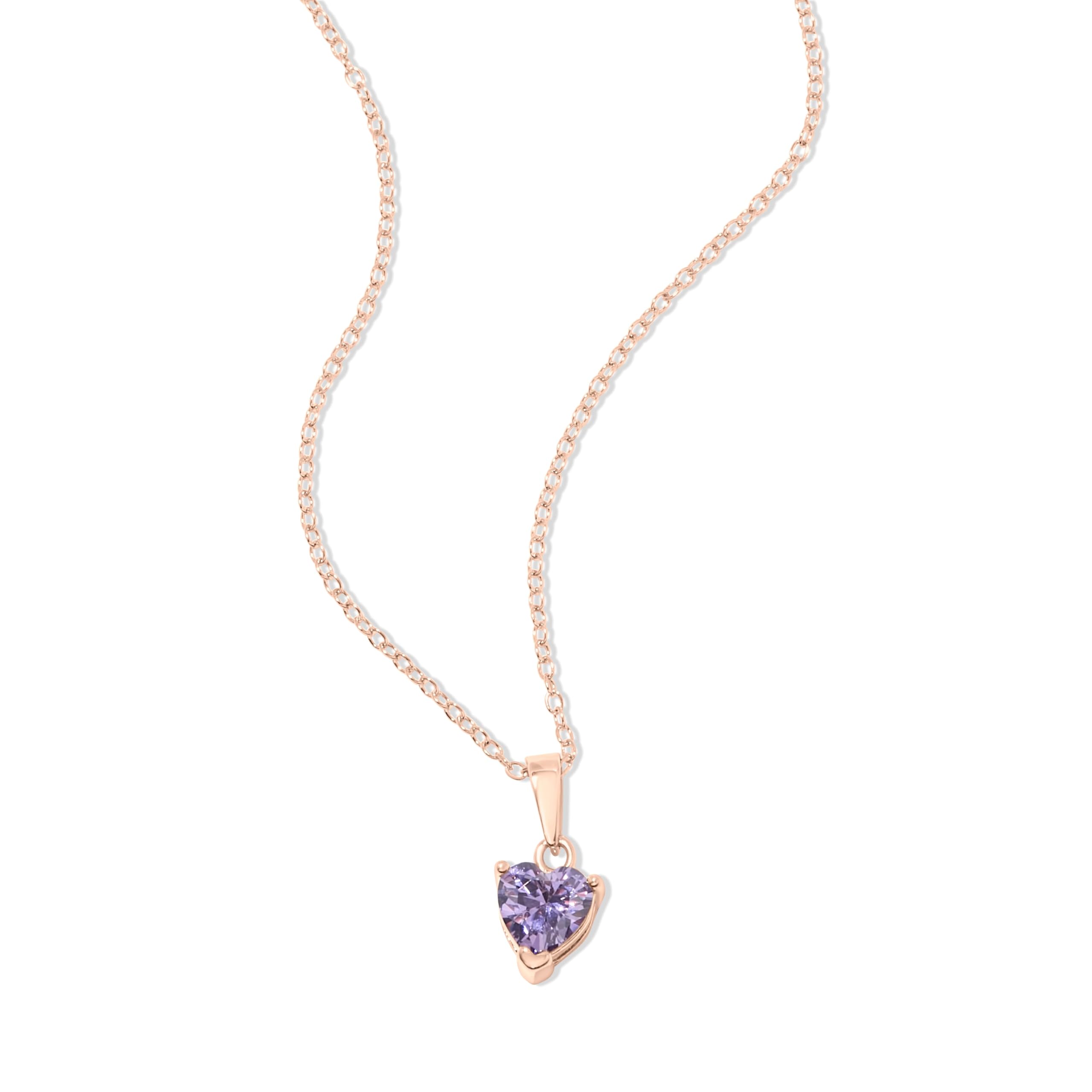EVE'S ADDICTION Rose Gold Custom Heart Birthstone Necklace - Personalized Birthstone Jewelry for Women - Meaningful Gift for Mom, Wife, Daughter - Perfect for Mother's Day, Birthday, Anniversary & Special Occasions