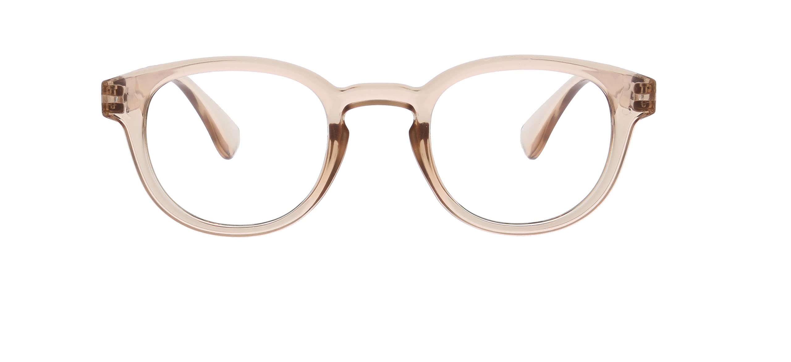 PeeperSpecs Smith Round Blue Light Blocking Reading Glasses +1.50 to +3.00 - Tan Tortoise Frame for Computer & Digital Eye Strain Relief - Perfect for Office Work, Reading & Screen Time