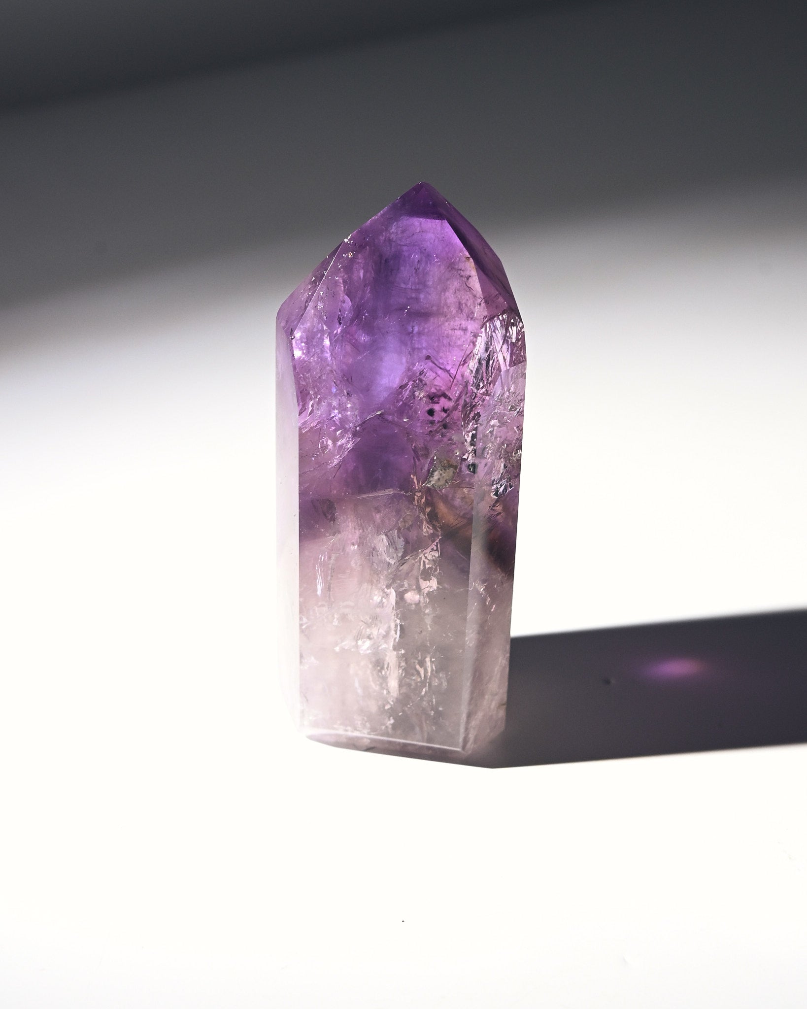 Natural Bahia Amethyst Phantom Tower - 3.5 Inch Healing Crystal Point for Meditation, Reiki, and Home Decor | Spiritual Energy Stone for Yoga & Feng Shui