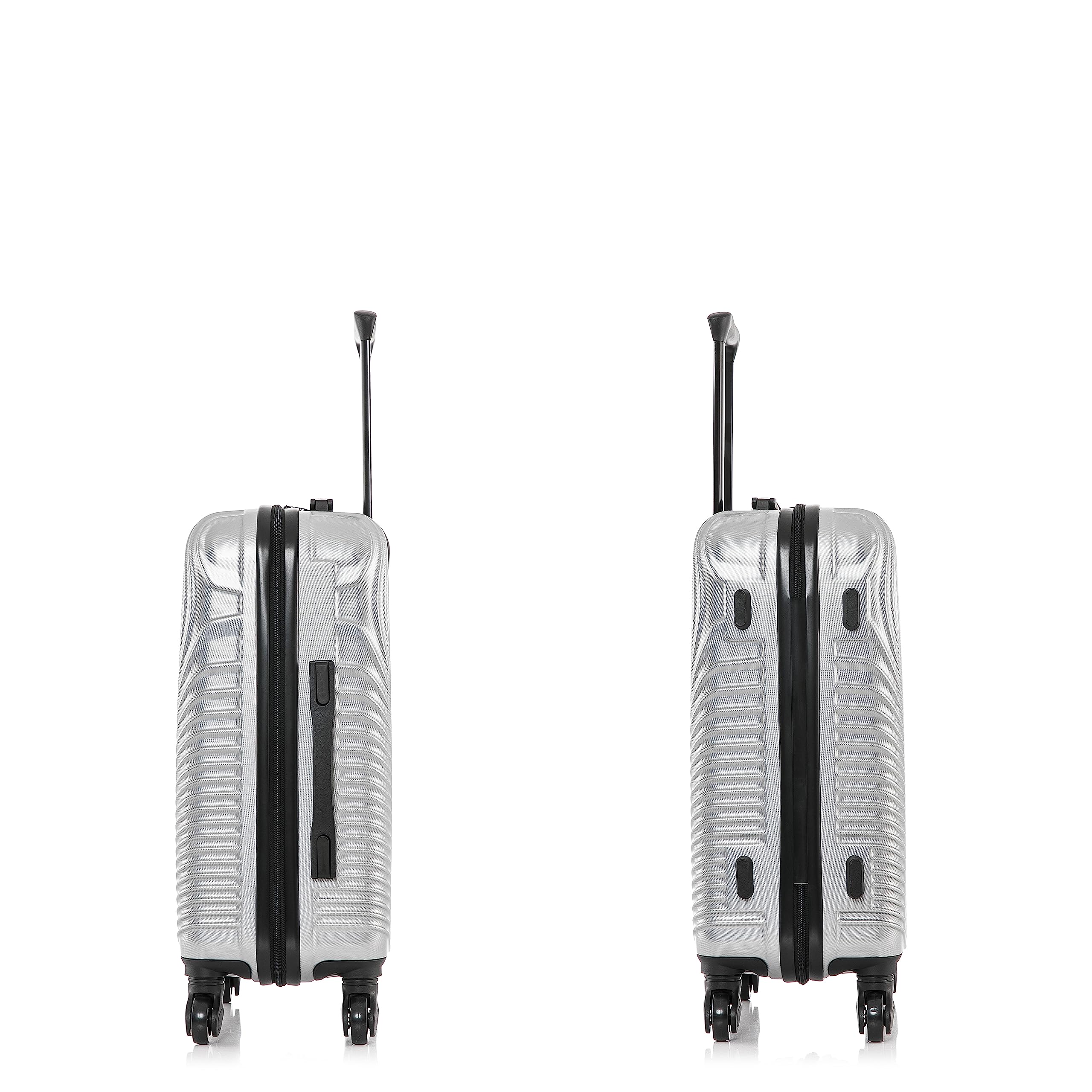 DUKAP INCEPTION 20-Inch Carry-On Luggage with Spinner Wheels | Durable Lightweight Hardshell Suitcase for Travel | TSA-Approved Silver Cabin Bag with Telescopic Handle | Perfect for Business Trips & Weekend Getaways
