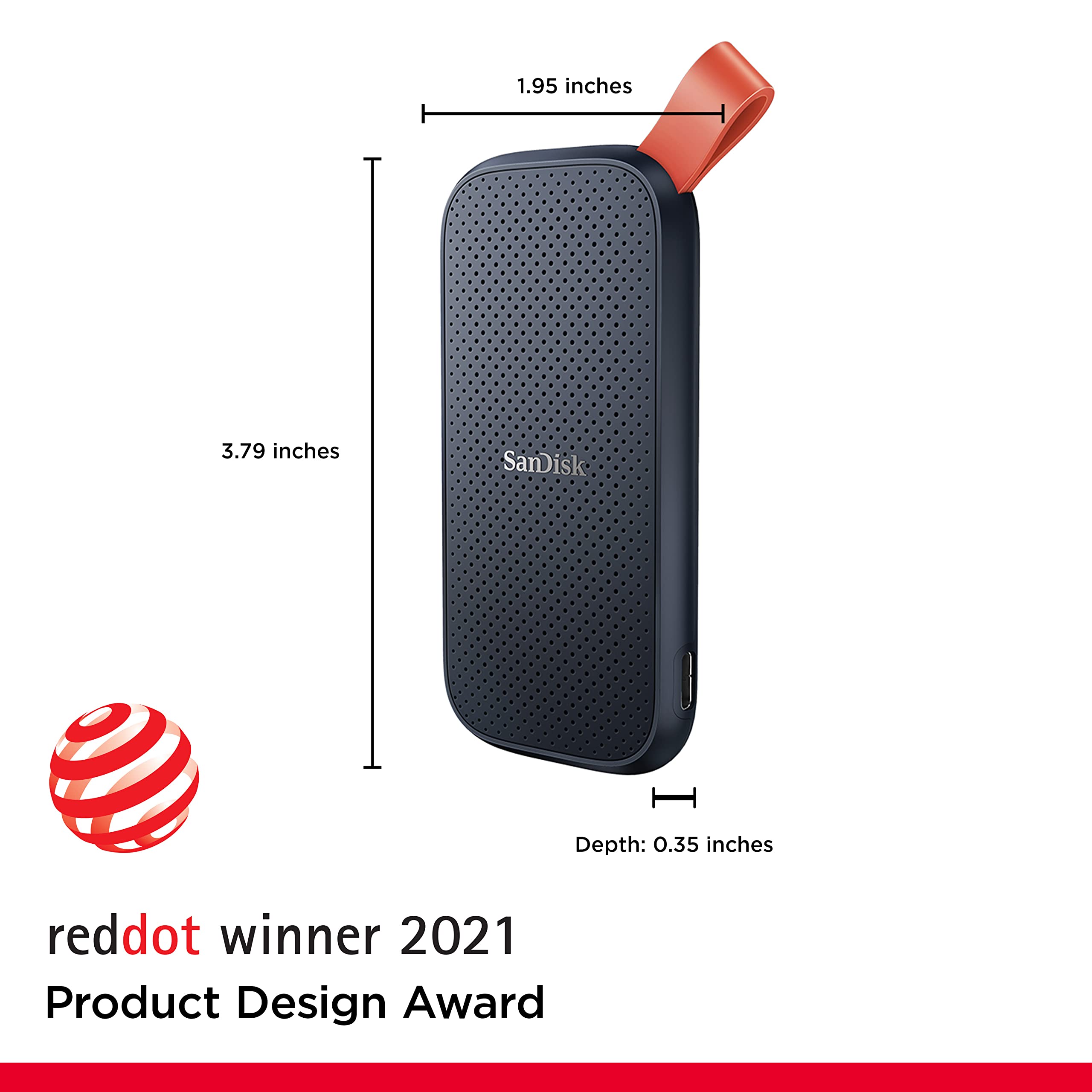 SanDisk 2TB Extreme Portable SSD - High-Speed External Solid State Drive with 800MB/s Transfer, USB-C & USB 3.2 Gen 2 - Perfect for Gaming, Photography & Video Editing - SDSSDE30-2T00-G26