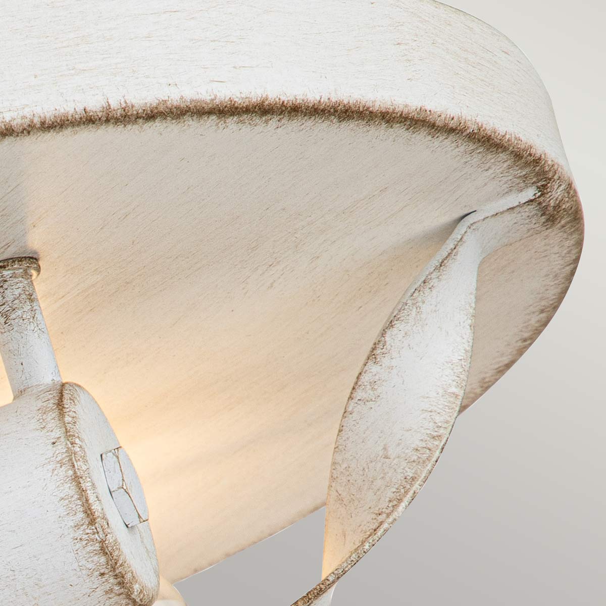 Bradbury 2-Light Flush Mount Ceiling Light Fixture - Antique White/Grey Ash Finish with E27 Socket - Perfect for Bedroom, Living Room & Hallway Lighting