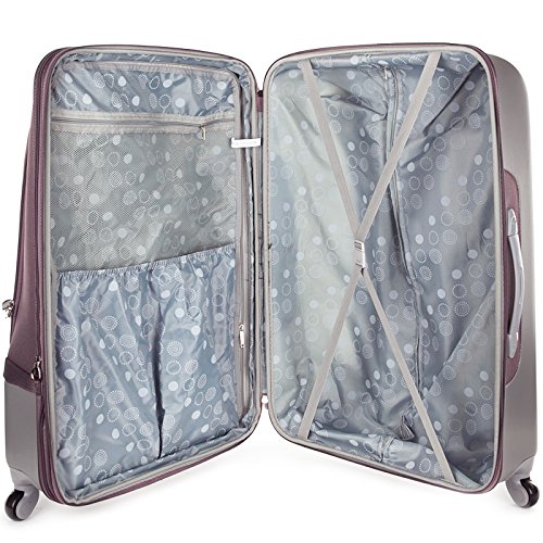 Rockland Rome Hybrid Spinner Wheel Luggage Set - 3-Piece (20/24/28 Inch) Lavender Suitcase for Travel, Lightweight & Durable with 360° Spinner Wheels | Perfect for Business Trips, Vacations & Air Travel