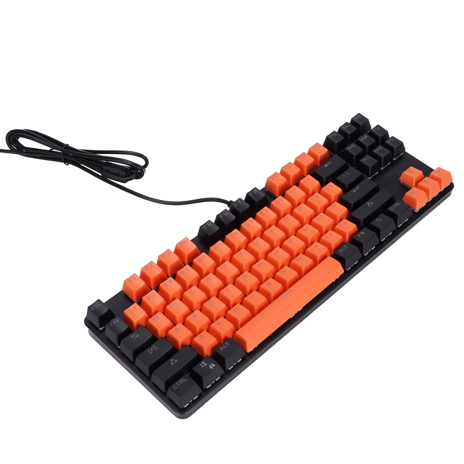 87-Key Mechanical Gaming Keyboard with Blue Switches & Two-Tone Keycaps - Wired USB Compact Keyboard for PC/Mac Gamers - Perfect for Esports, Typing & Office Work