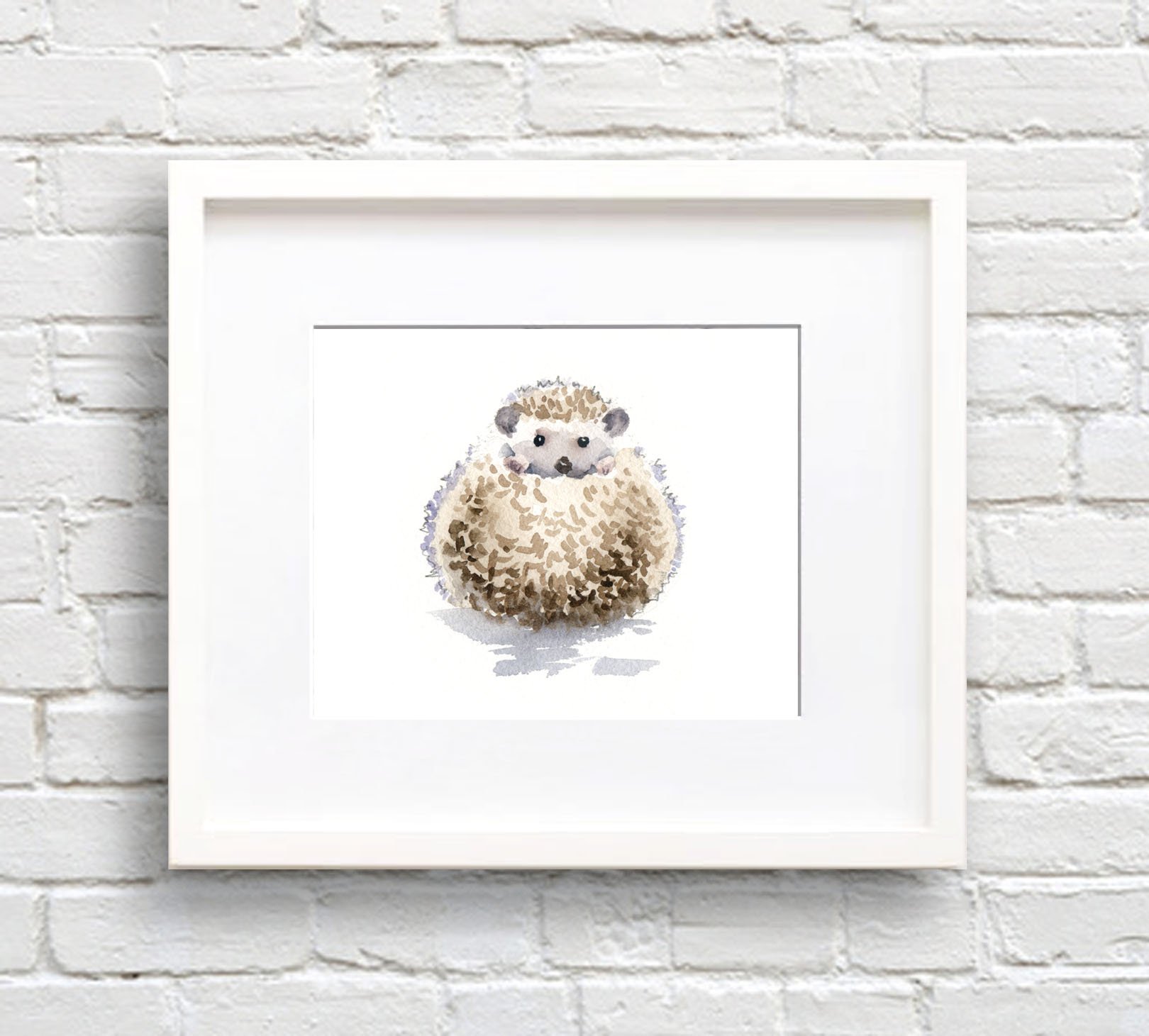 Hedgehog Watercolor Nursery Art Print - Cute Baby Animal Wall Decor for Kids Room, Baby Shower Gift, Nursery Decor by Artist DJ Rogers | Perfect for Nursery, Playroom & Children's Bedroom