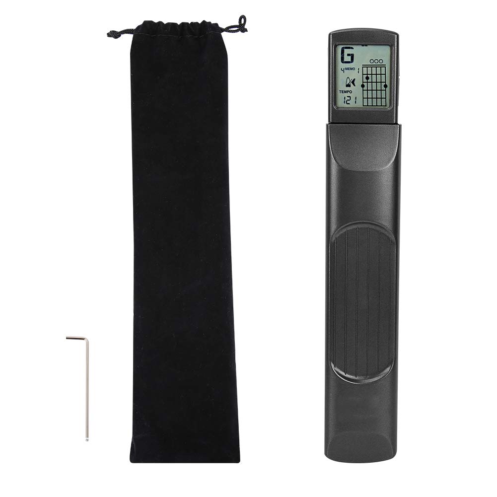 **Portable 6-Fret Pocket Guitar Chord Trainer with Rotatable Chords Chart & Built-in Metronome – Perfect for Beginners | On-the-Go Practice, Travel & Home Learning**