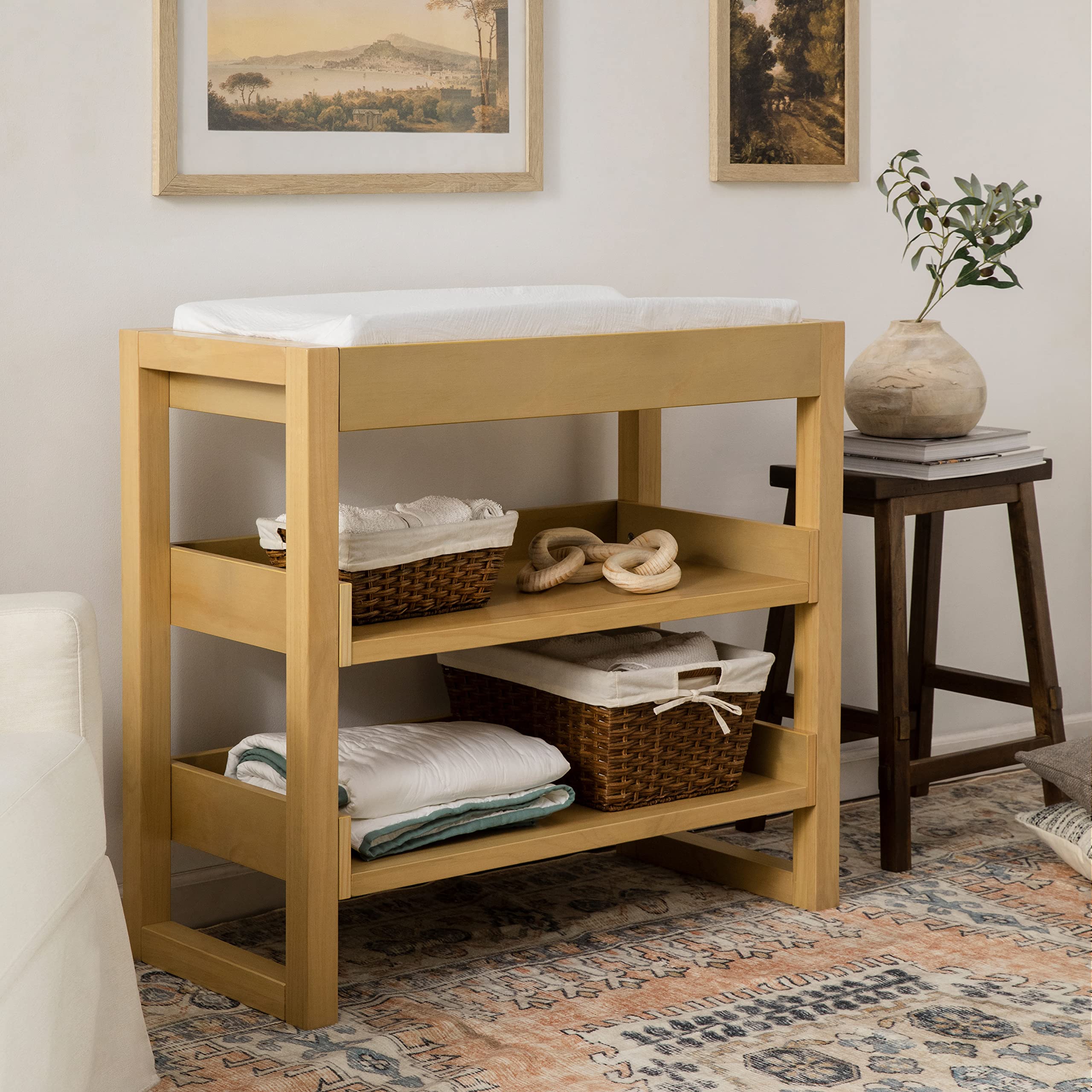 NAMESAKE Honey Nantucket Changing Table - Durable & Stylish Nursery Furniture for Baby Diaper Changes - Perfect for Newborns & Toddlers