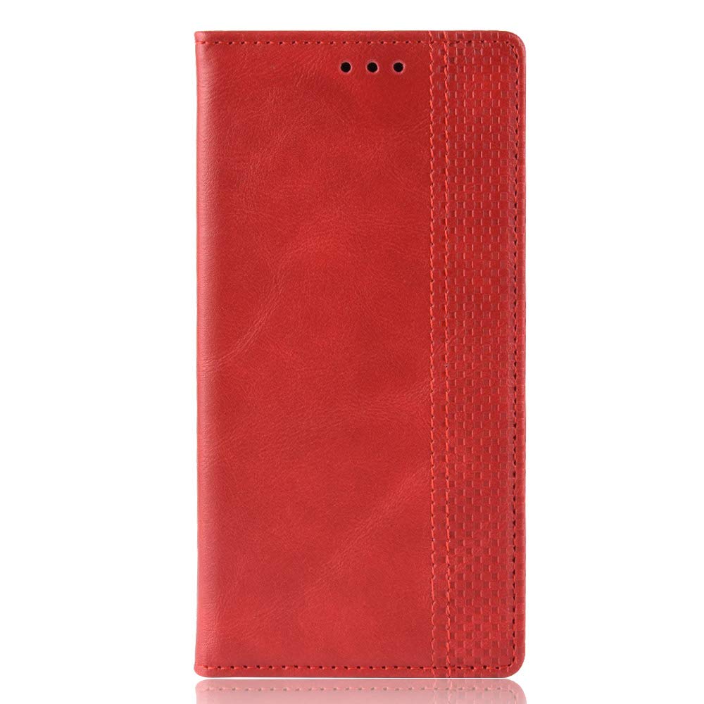 Premium PU Leather Flip Wallet Case for OnePlus 8 - Magnetic Closure Book Style Phone Cover with Card Slots | Perfect for Business, Travel & Daily Protection (Red)