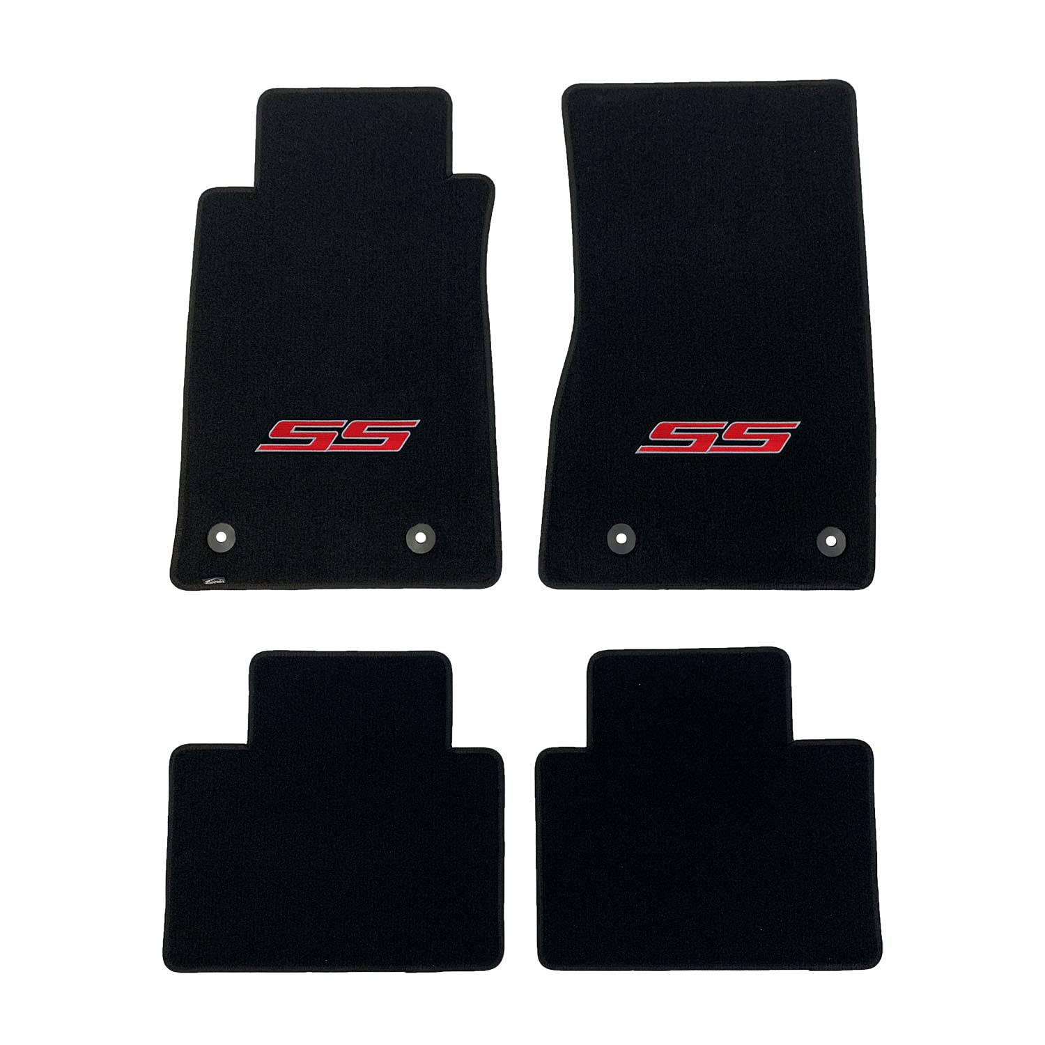 Premium Custom-Fit Carpet Floor Mats for Chevy SS 2014-2017 - Black 4-Piece Set with Red SS Logo - Luxury Car Interior Accessories for Enhanced Comfort & Style - Perfect for Daily Commute, Road Trips & Car Shows