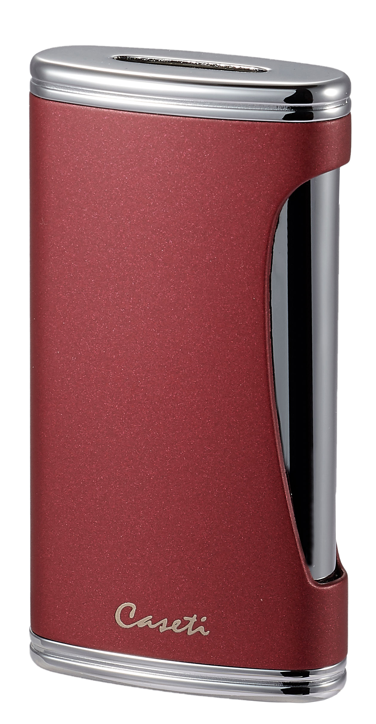Premium Caseti BigFlat Burgundy Cigar Lighter - Windproof Butane Torch for Cigars, Cigarettes & Outdoor Use - Perfect for Smoking, Camping & Gifting