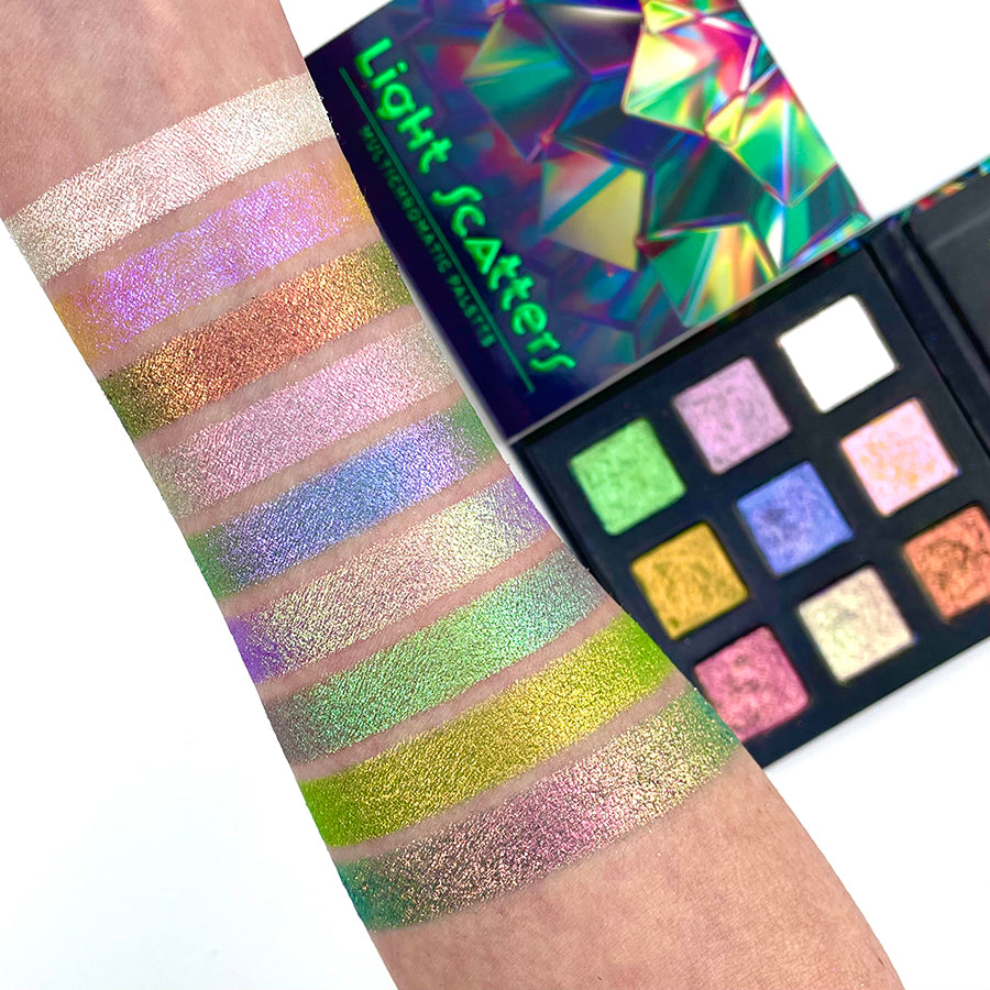 Badtothebrow Multichromatic Light Scattering Eyeshadow Palette - Vibrant Makeup for Party, Festival & Special Occasions