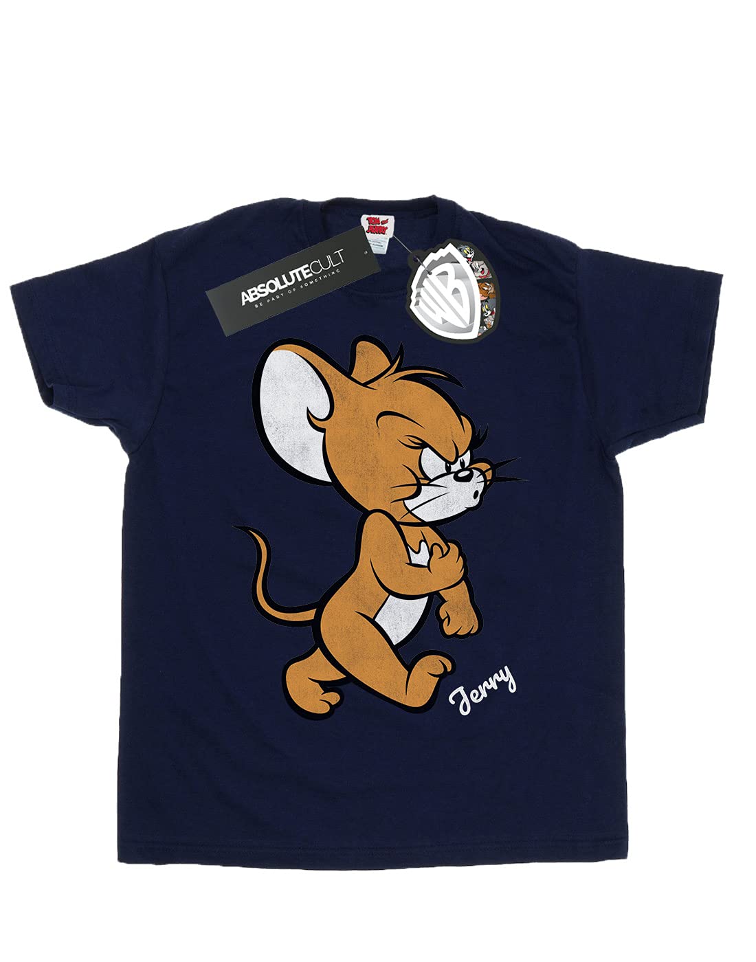 Tom and Jerry Men's Angry Mouse Graphic T-Shirt - Navy Blue XX-Large - Funny Cartoon Tee for Casual Wear, Gifts, and Pop Culture Fans