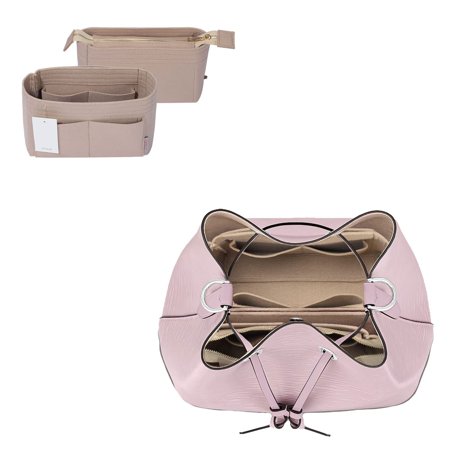 LV NeoNoe Noé Purse Organizer Insert - 2 Pack Set for Handbag & Tote Organization | Perfect for Travel, Work & Daily Use