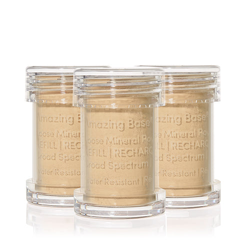 Jane Iredale Amazing Base Refill SPF 20/15 (3 Pack) - Mineral Makeup Foundation for Flawless Coverage | Perfect for Daily Wear & On-The-Go Touch Ups
