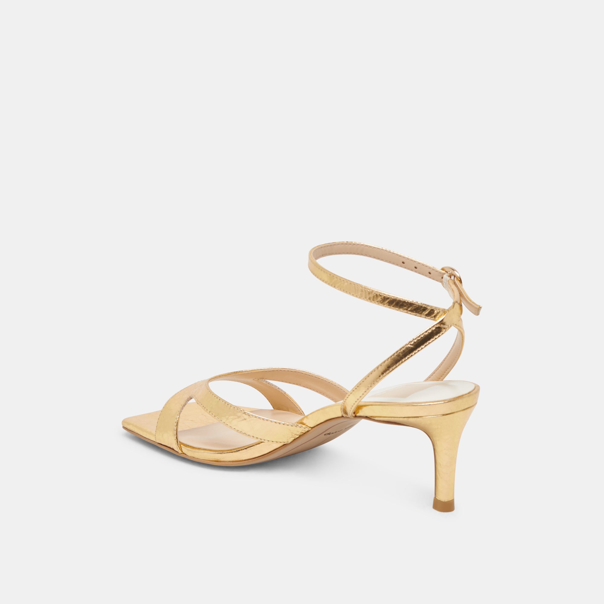BECKI Women's Gold Distressed Leather Heels - Stylish High Heel Pumps for Parties, Weddings & Evening Events