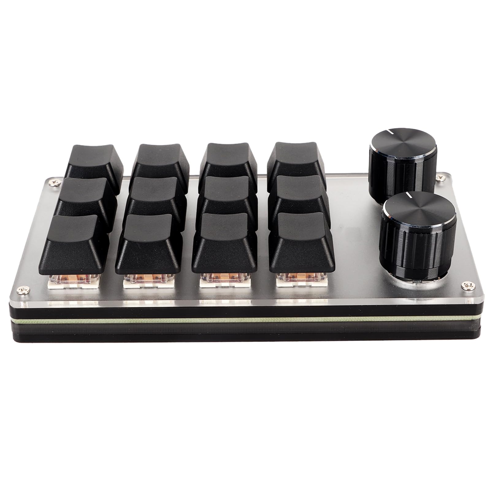 Haofy 12-Key Mechanical Keyboard with 2 Knobs - Acrylic Red Switch, Ergonomic Macro Keyboard for PC Gaming & Office Work (Ideal for Programmers, Typists & Streamers)
