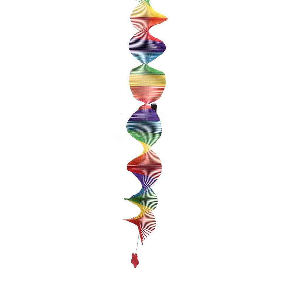 Colorful Wooden Garden Wind Spinner - Handcrafted Spiral Wall Hanging Ornament for Outdoor Patio, Yard, and Garden Decor | Perfect for Porch, Backyard, and Balcony Decoration