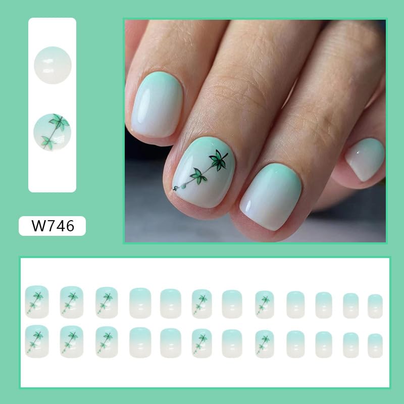 Buddy Jelly Trends Premium Designer 24pcs Stick-on Nails Set - Reusable & Unbreakable Fake Nails with Easy Glue Tab Application (Style W746) | Perfect for Parties, Weddings, and Everyday Glamour
