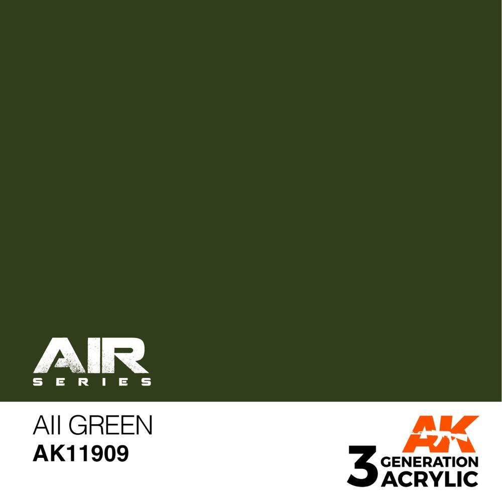 AK Interactive AK11909 Air Series AII Green Acrylic Paint - 17ml Bottle (3rd Gen) for Scale Model Painting - Perfect for Airbrushing Miniatures, Dioramas & Military Models