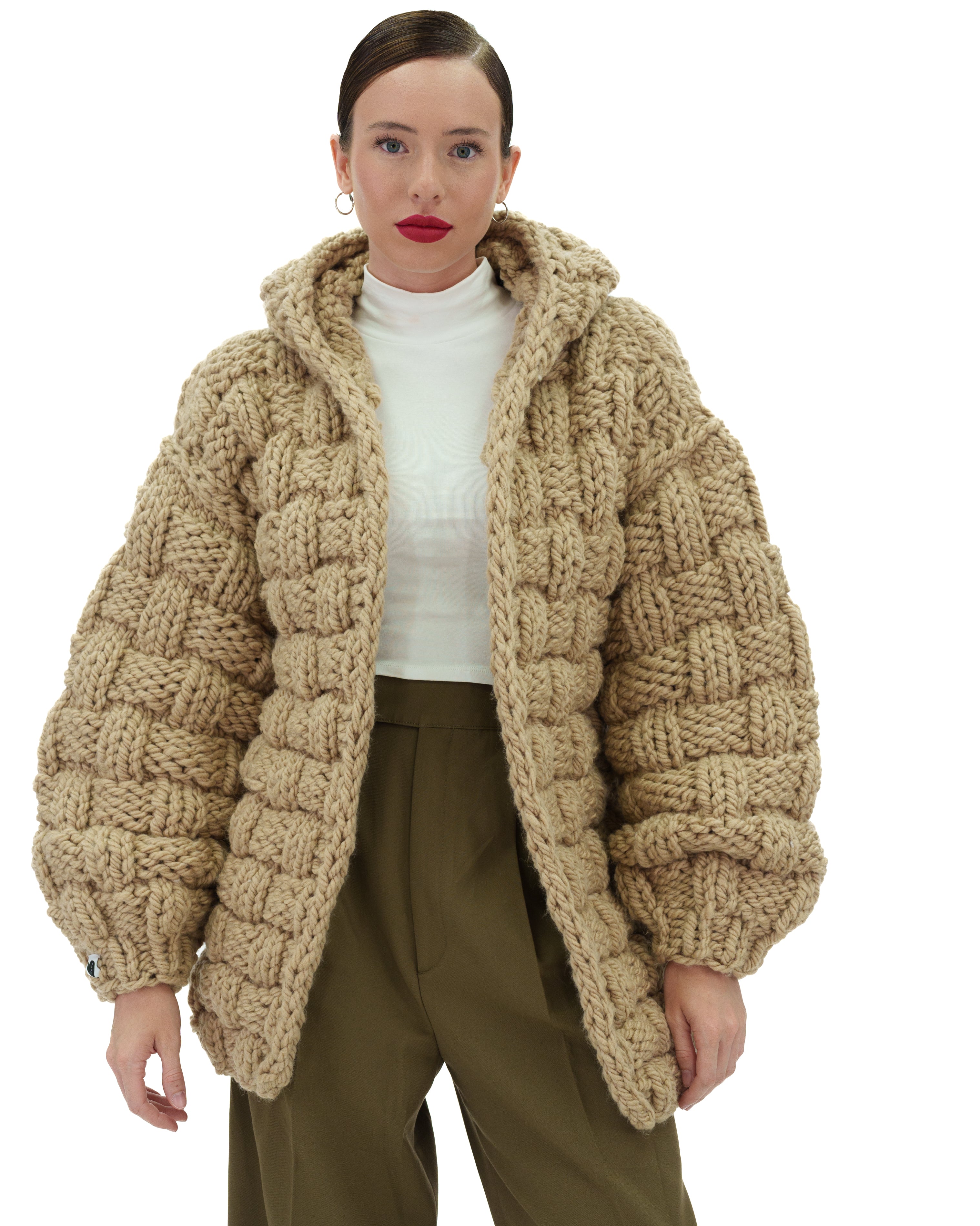 Women's Straw Hooded Cardigan - Lightweight Knit Sweater for Fall & Winter | Cozy Oversized Pullover for Casual Wear, Lounge & Travel
