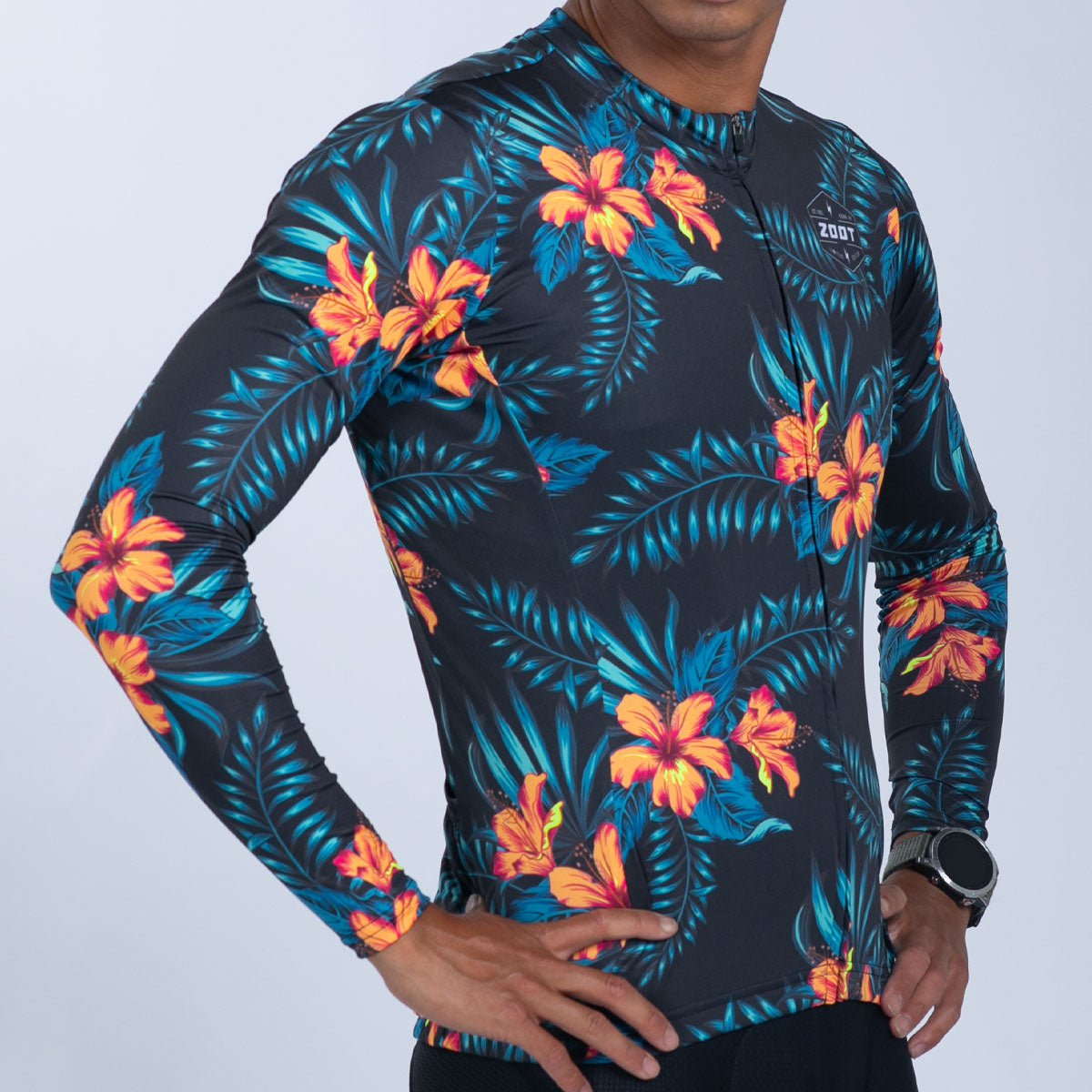 Men's Limited Edition Cycling Sun Protection Long Sleeve Jersey - Moisture Wicking & UV Protection for Outdoor Biking, Hula Print Design - Perfect for Road Cycling, Mountain Biking & Summer Sports