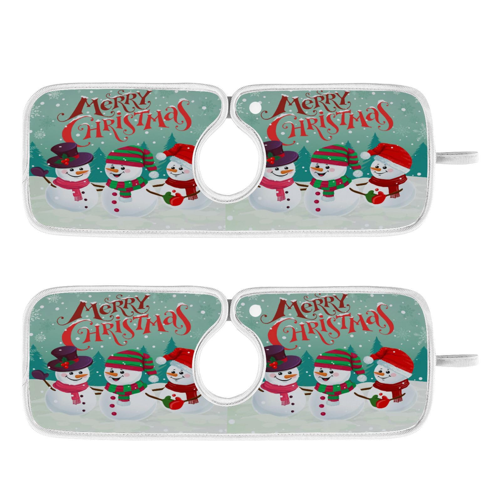 2 Pack Funny Snowman Sink Splash Guard - Absorbent Kitchen Faucet Mat, Drip Catcher & Drying Mat for Farmhouse Bathroom or Bar - Holiday Decor & Practical Sink Protector for Christmas Kitchen & Winter Home Decor