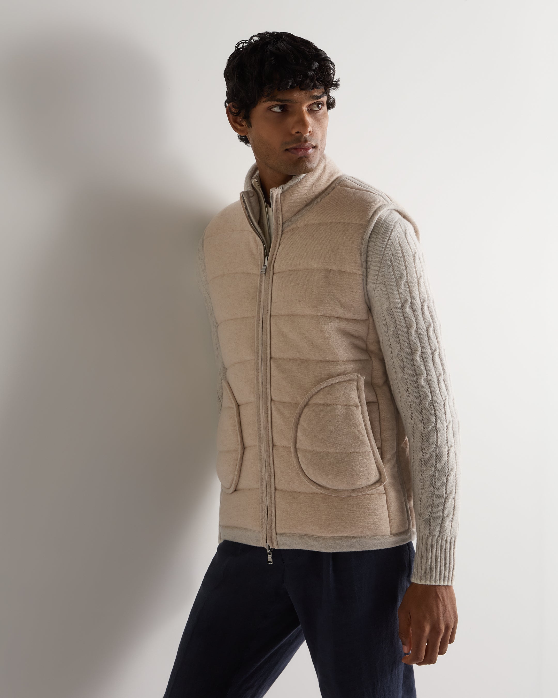 Premium Men's Cashmere Vest - Pebble Grey | Lightweight & Warm | Perfect for Layering in Fall & Winter