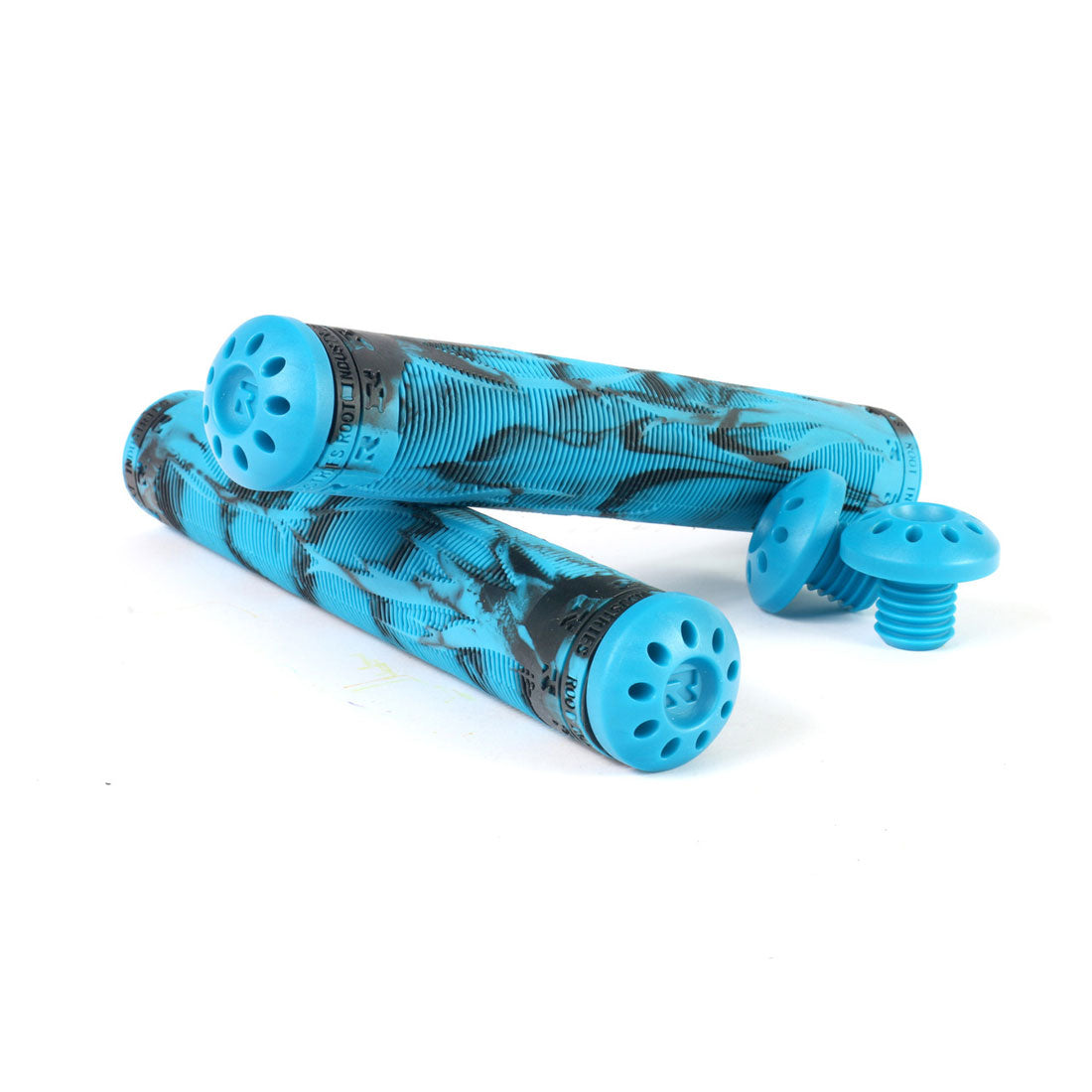 Root Industries R2 Air Grips - Aqua/Black BMX Bike Handlebar Grips for Extreme Sports & Stunt Riding - Durable & Comfortable for Long Rides