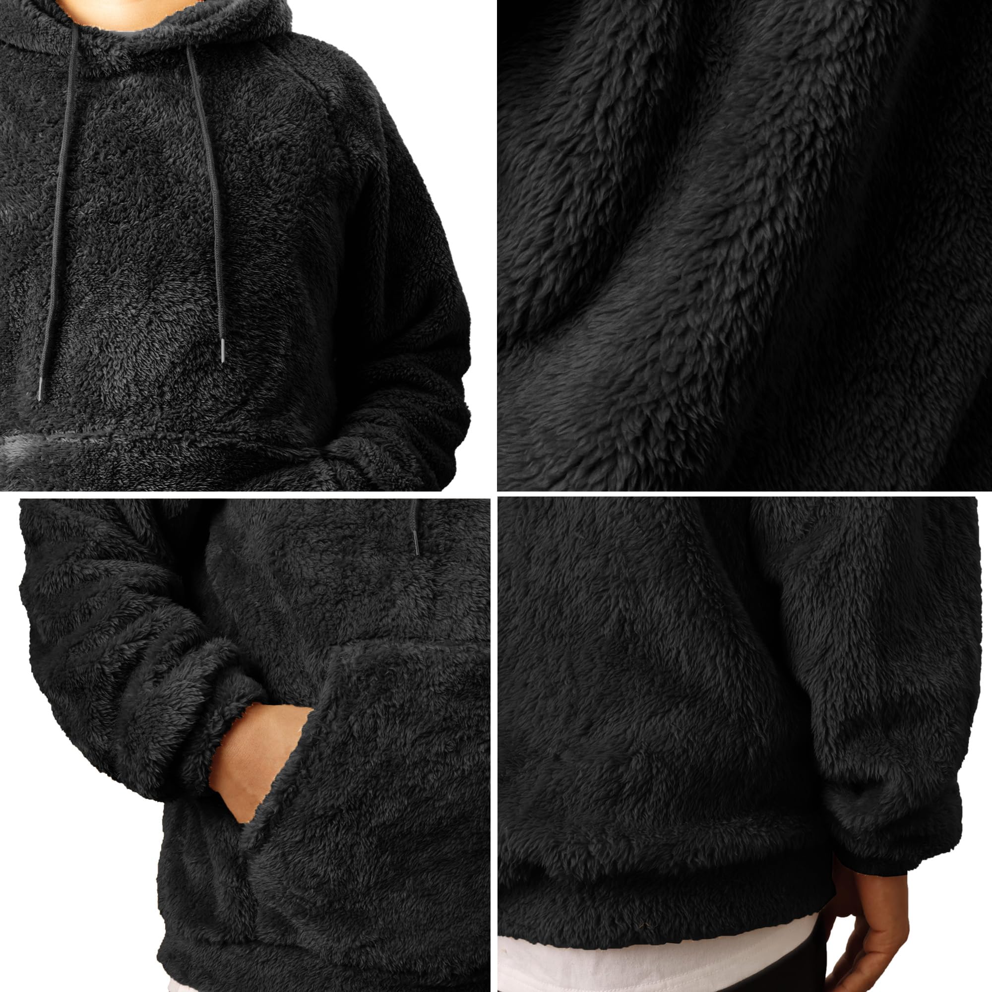 Men's Soft Sherpa Hoodie - Fleece Lined Long Sleeve Pullover Sweatshirt for Winter | Cozy Fall & Winter Outerwear for Casual Wear, Outdoor Activities & Lounging