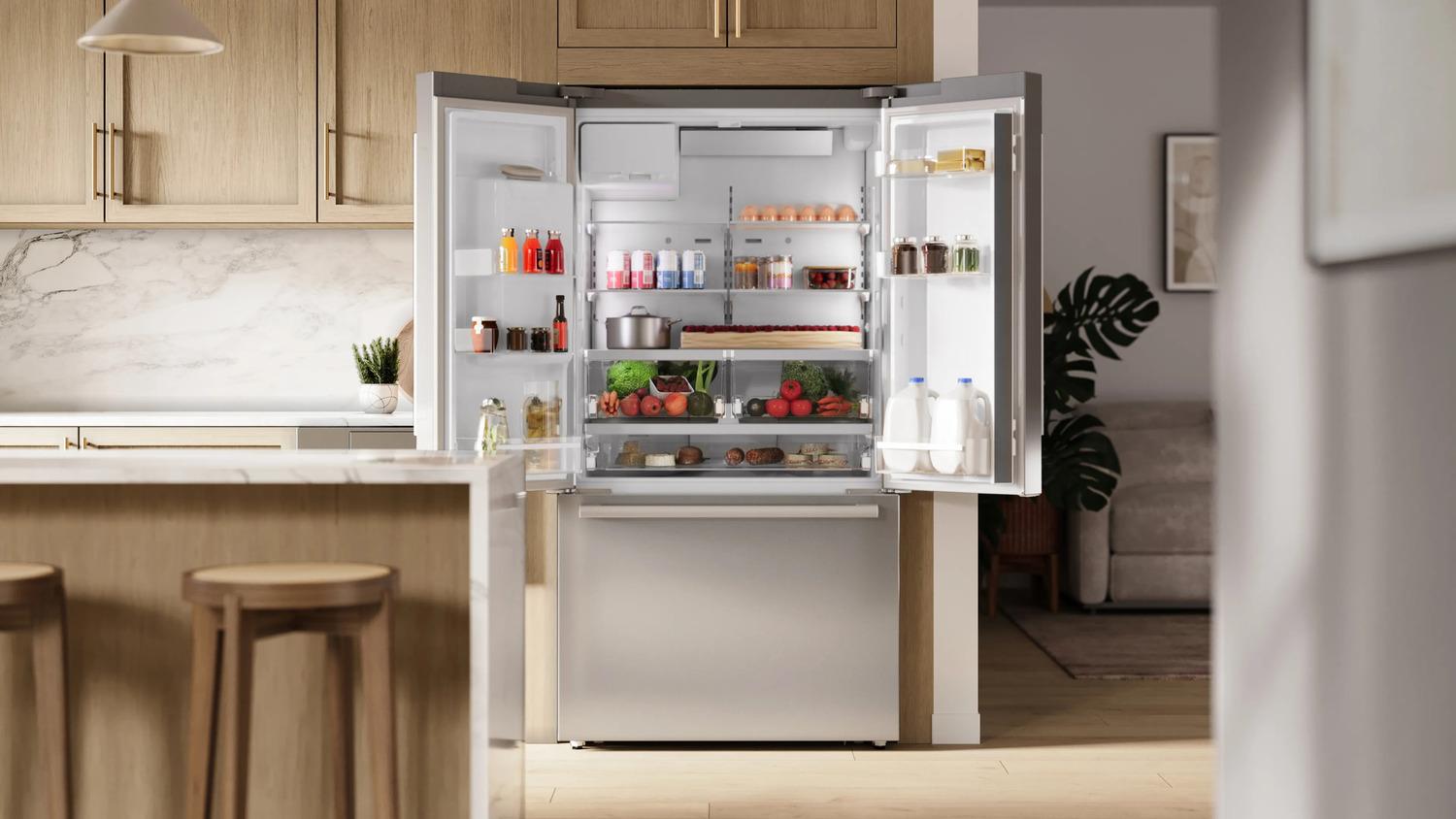 Bosch B36CD52SNS 500 Series 36-Inch French Door Refrigerator - Stainless Steel with Anti-Fingerprint, No Frost Technology - Perfect for Modern Kitchens & Open-Concept Homes