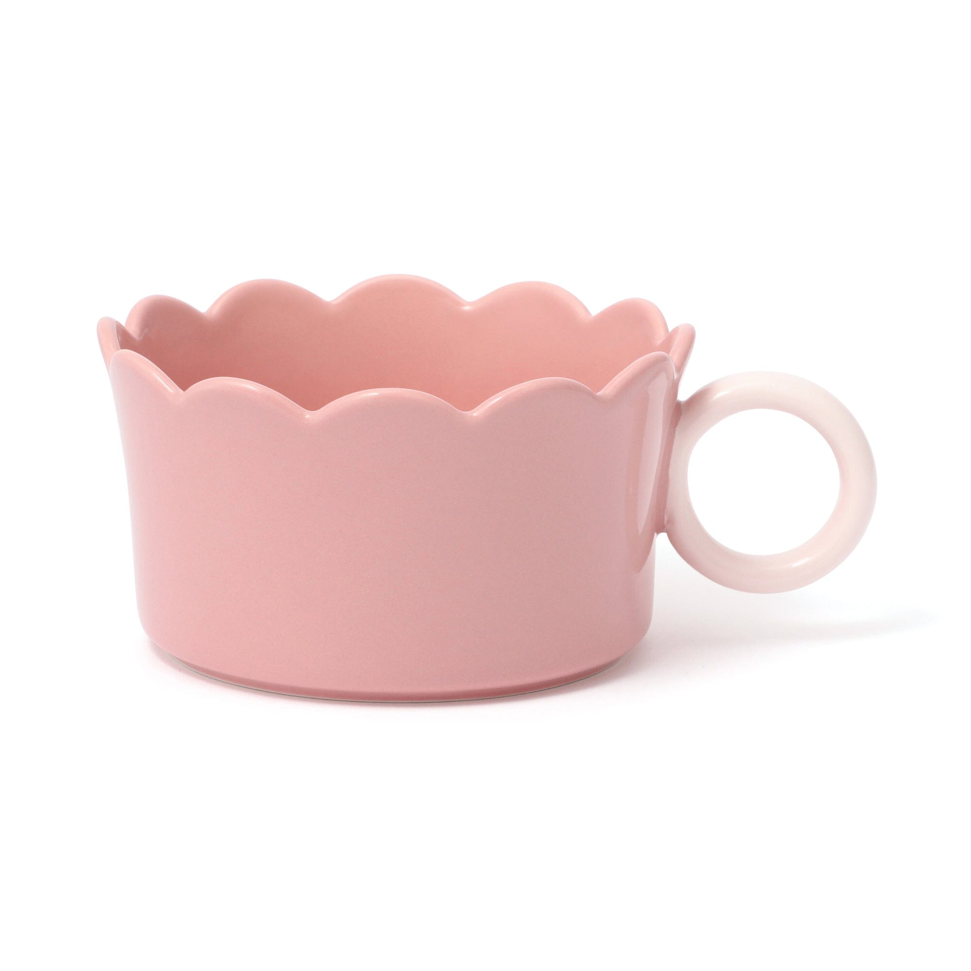 Bicolor Frill Soup Cup - Pink Ceramic Bowl for Soup, Cereal & Dessert | Elegant Dining & Kitchen Decor