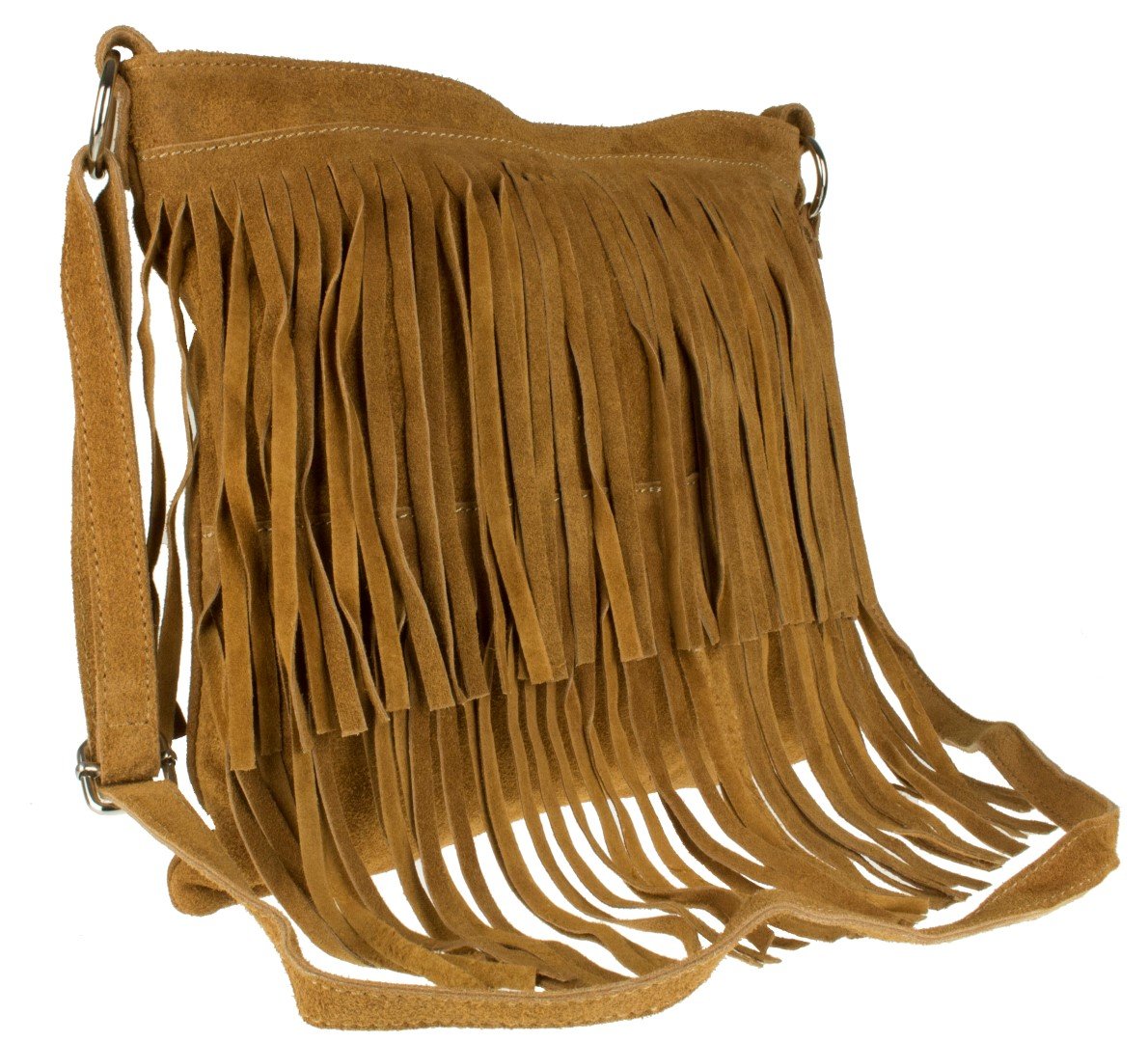Stylish Women's Suede Fringe Shoulder Bag - Crossbody Slouch Purse for Everyday Use | Trendy Boho Handbag for Work, Travel & Casual Outings