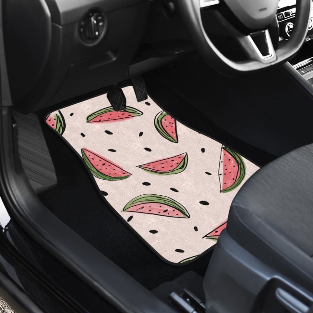 Premium Watermelon Print Car Floor Mats - Non-Slip, Durable & Stylish Auto Accessories for Cars, SUVs & Trucks - Perfect for Summer, Road Trips & Customizing Your Vehicle Interior