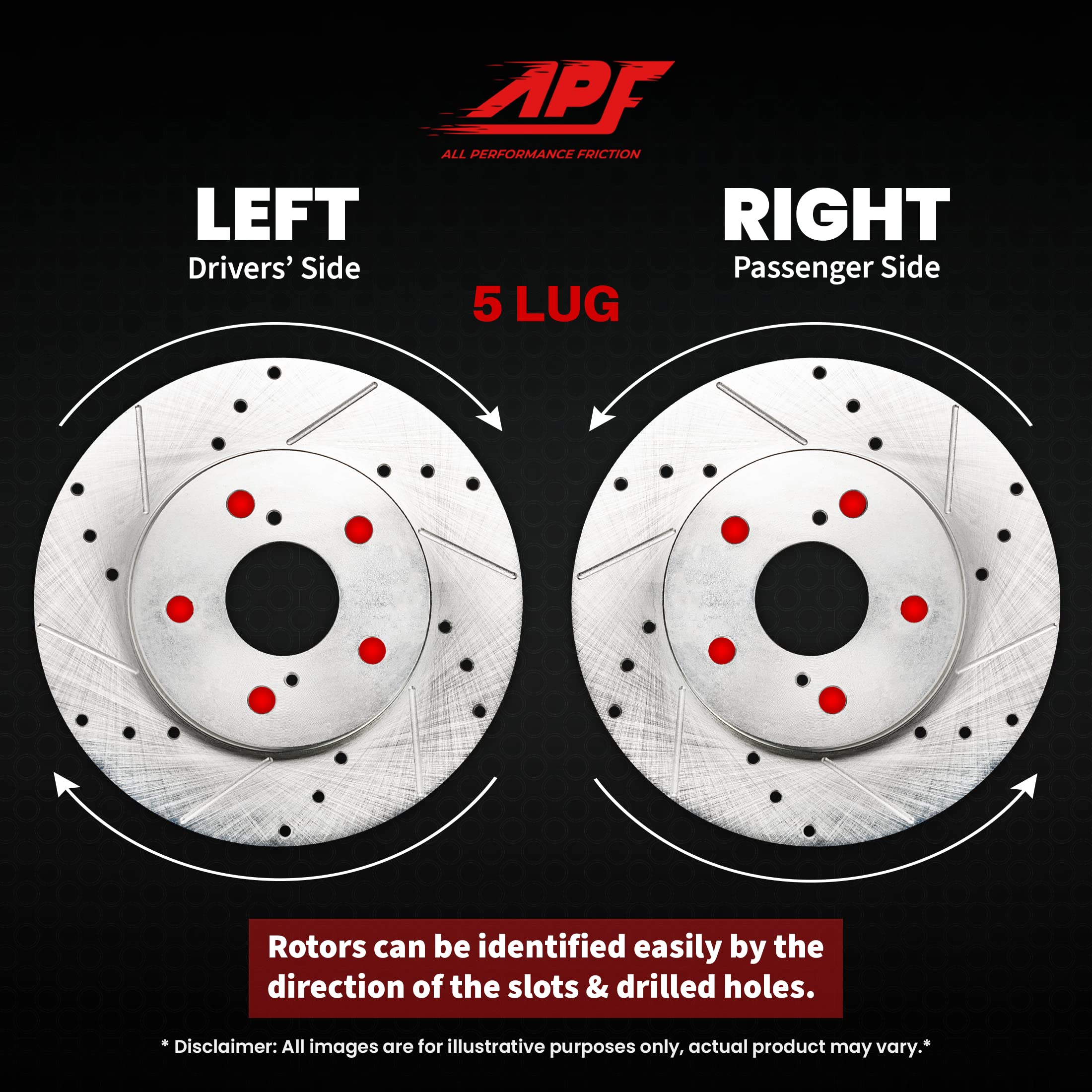 Jeep Grand Cherokee 1995-1998 Rear Brake Kit - Zinc Plated Drilled & Slotted Rotors with Carbon Fiber Brake Pads | 5-Lug | 2 Rotors & 4 Pads | 10-Year Warranty | Enhanced Stopping Power for Off-Road & Towing