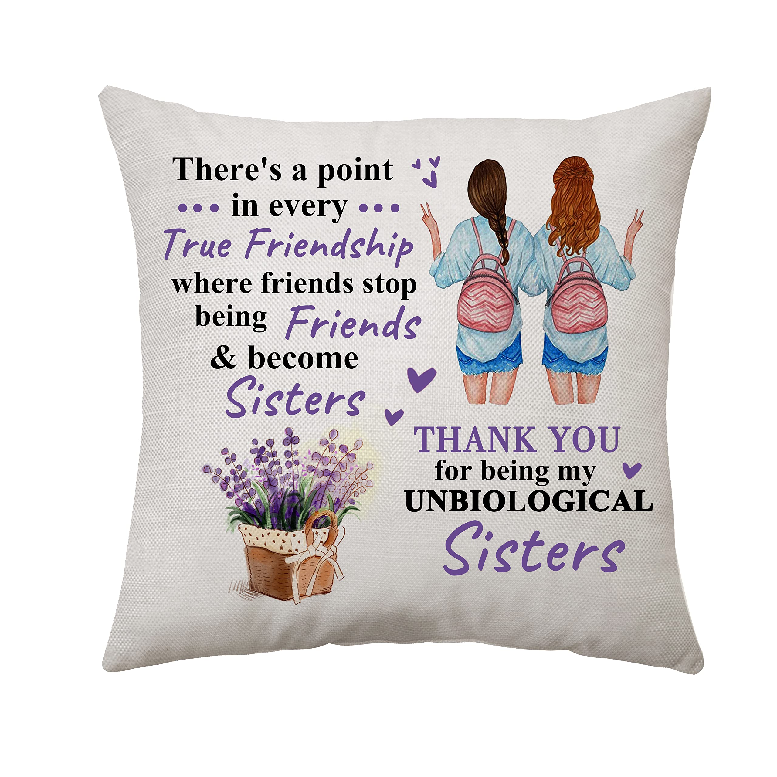 Best Sister Gifts for Women - Unique Pillowcase for Bestie, Sister-in-Law, Friends | Perfect Birthday & Graduation Present | Home Decor, Bedroom Accessory, Thoughtful Keepsake