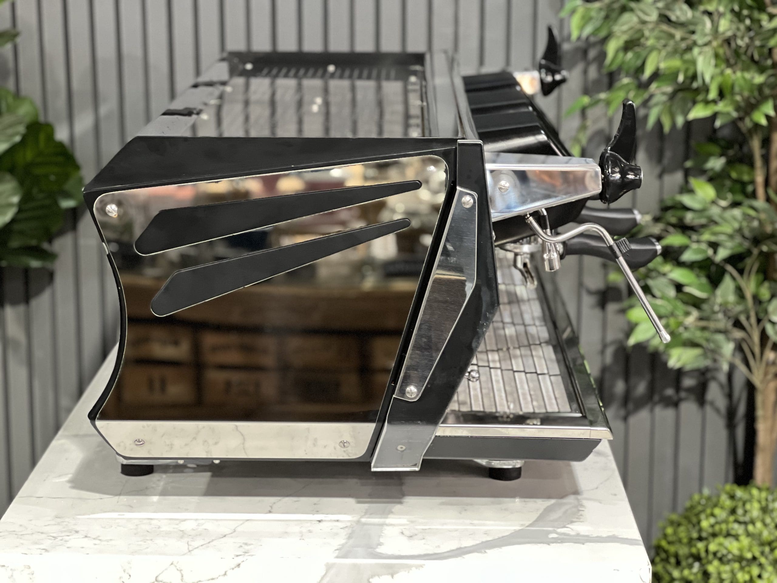 BFC Aviator 3 Group Black & Stainless Espresso Machine - Professional Commercial Coffee Maker for Cafes, Restaurants, and Coffee Shops