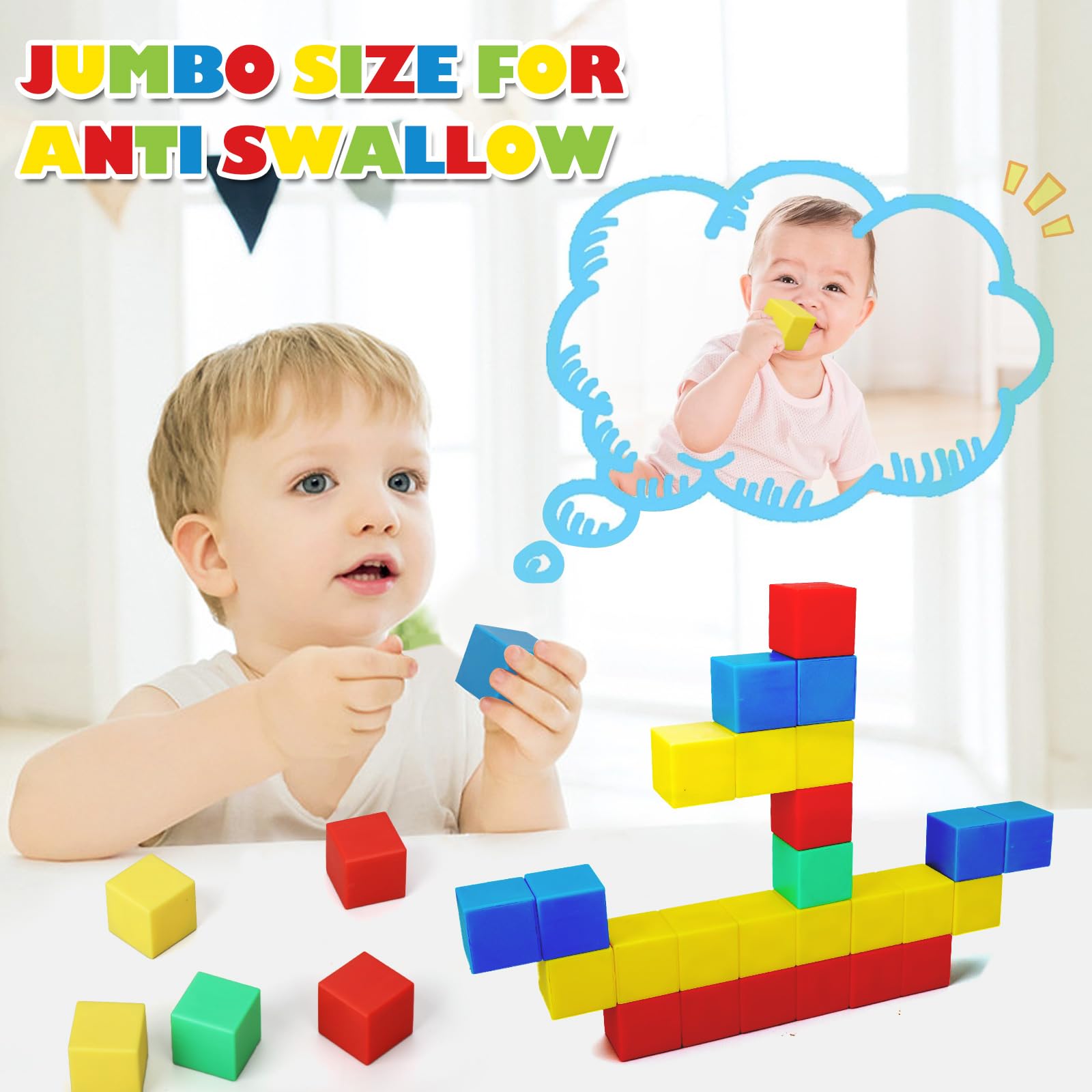 STEM Magnetic Building Blocks for Kids - Educational Montessori Toys for Toddlers Ages 3-6, Sensory Learning Toys for Boys & Girls - Perfect for Preschool STEM Activities, Indoor Play & Travel Gifts