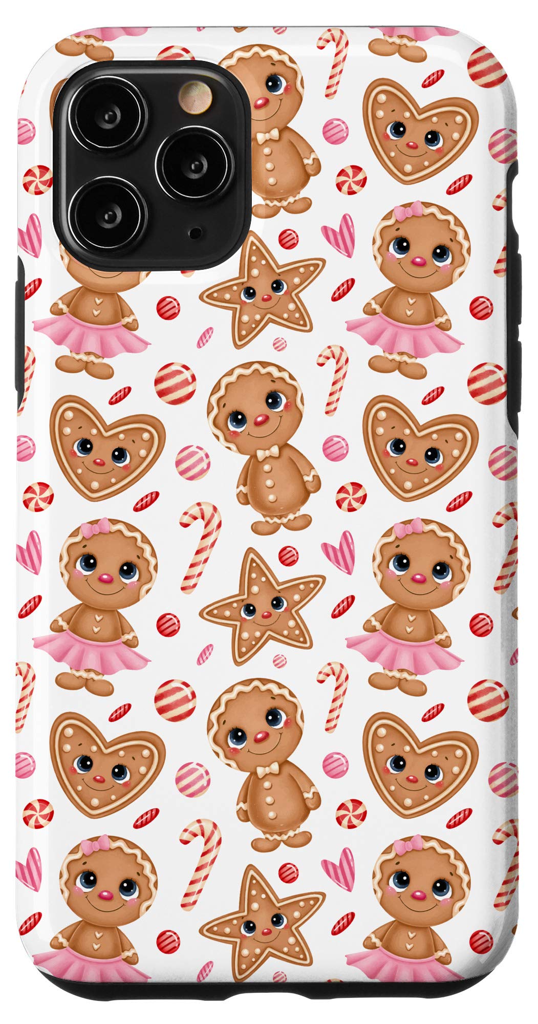 iPhone 11 Pro Case - Christmas Gingerbread Design Cute Funny Protective Phone Cover | Perfect Holiday Gift for Family & Friends | Great for Christmas Parties, Office Exchanges & Stocking Stuffers