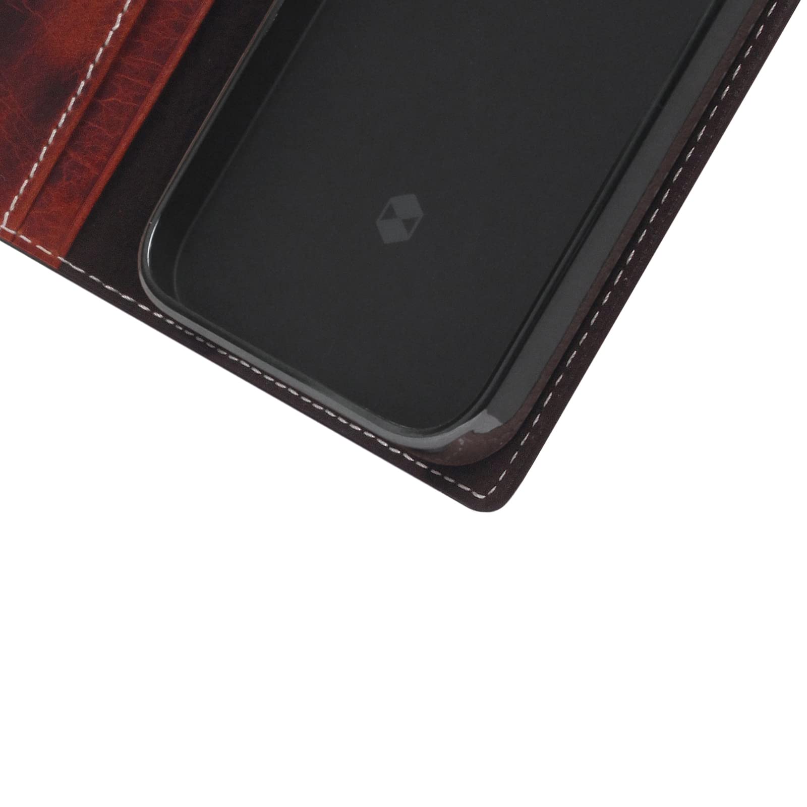 Premium SLG D7 Italian Wax Leather Wallet Case for iPhone 12 Pro Max - Handcrafted Diary Style with Card Slots & Cash Pocket | Luxury Protective Phone Cover for Men & Women | Perfect for Business, Travel & Everyday Use (Brown)