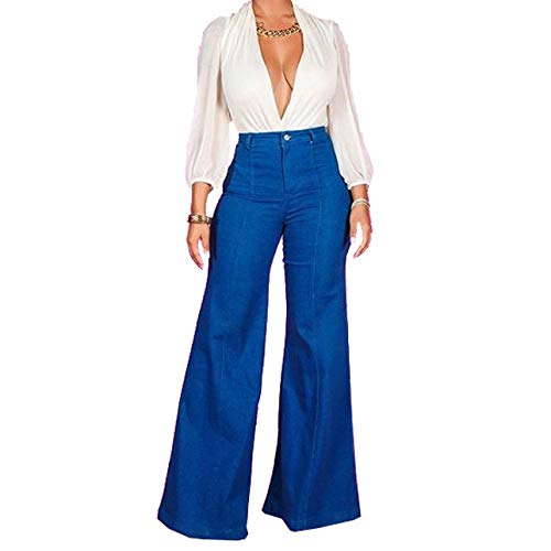 Women's High Waisted Bell Bottom Jeans - Classic Flared Denim Pants for Retro & Boho Style | Perfect for 70s Fashion, Music Festivals & Vintage Outfits