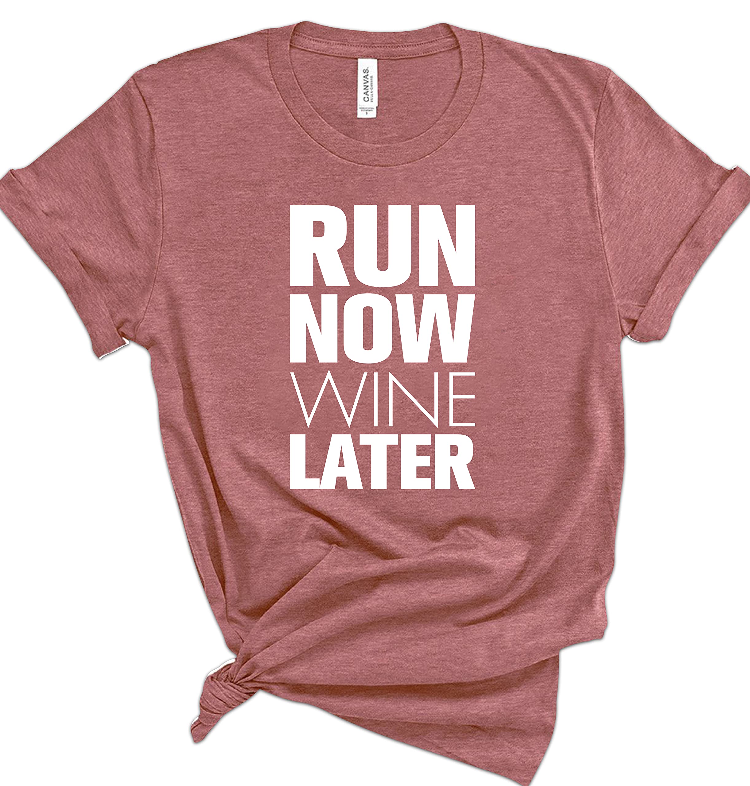 Run Now Wine Later T-Shirt - Funny Gym Motivation Tee for Men & Women - Fitness Workout Graphic Shirt - Perfect Gift for Runners & Wine Lovers - Great for Gym, Workouts, and Casual Wear